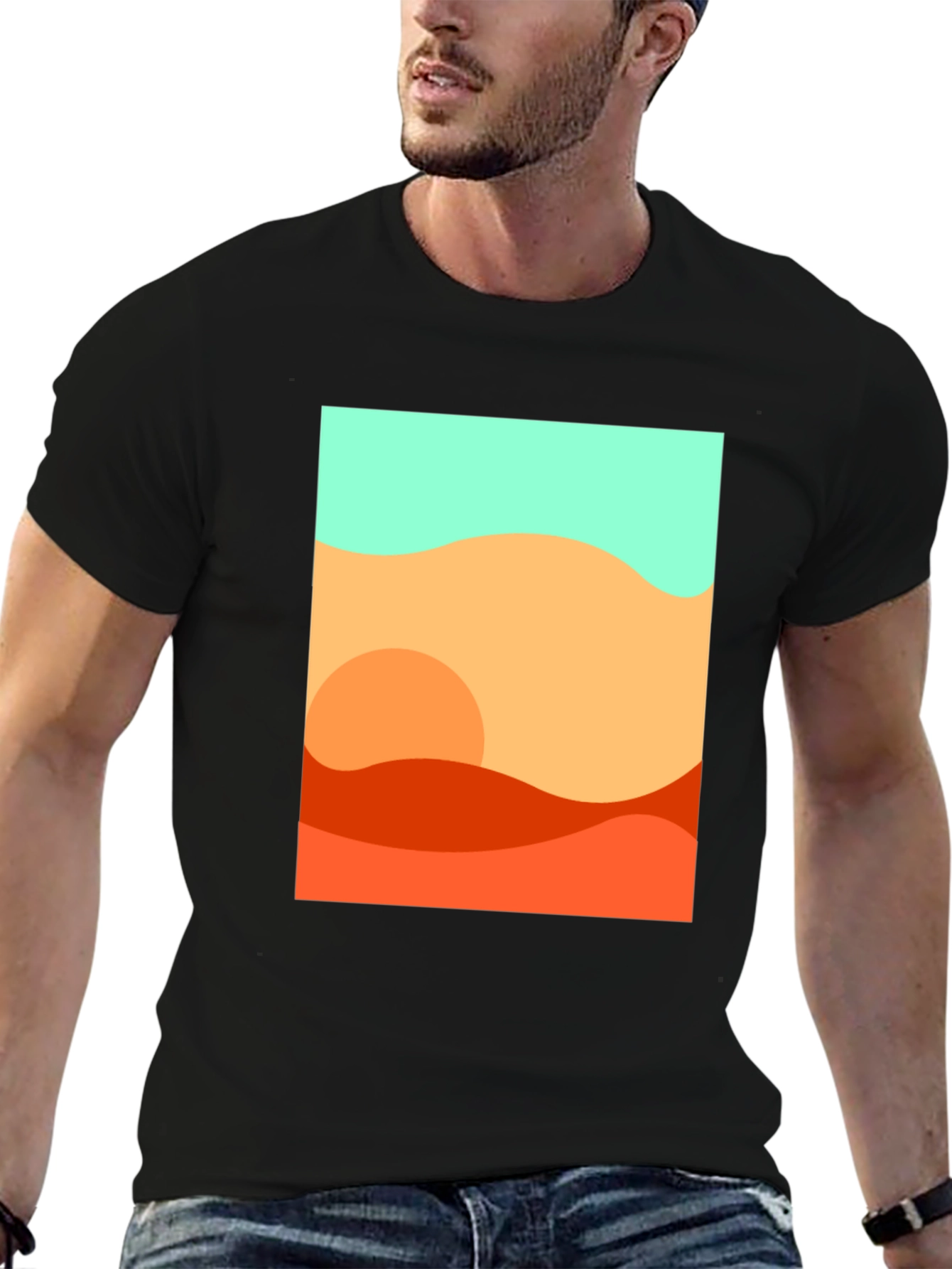 Abstract Desert Graphic Tee - Stylish Comfort