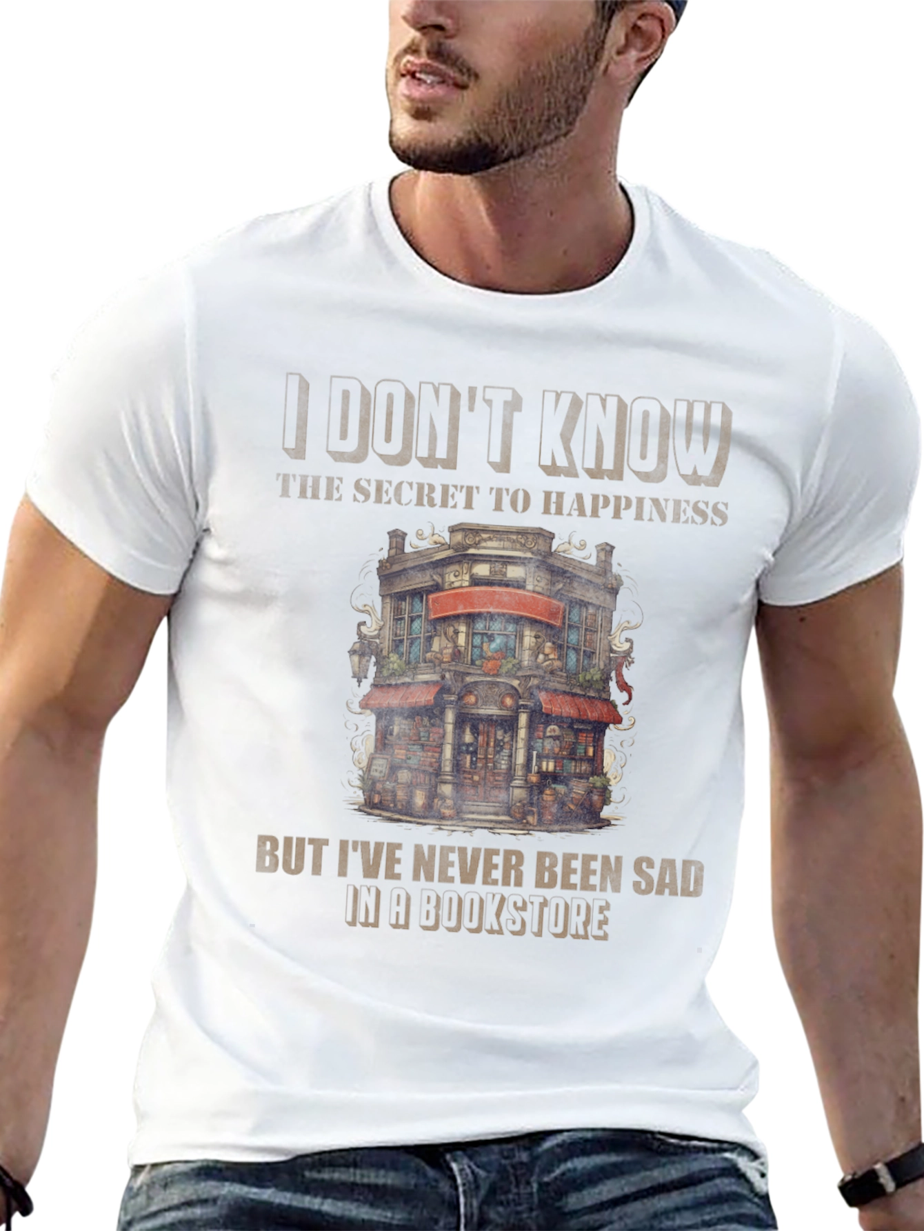 Bookstore Lover T-Shirt - Never Been Sad Design