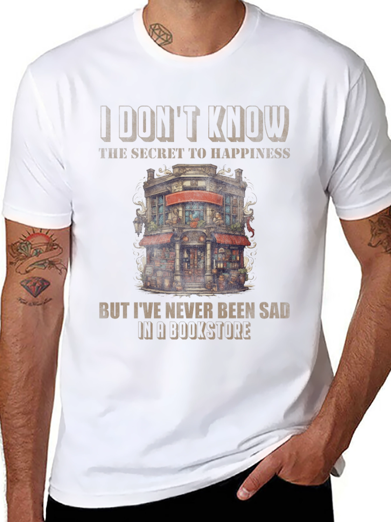 Bookstore Lover T-Shirt - Never Been Sad Design