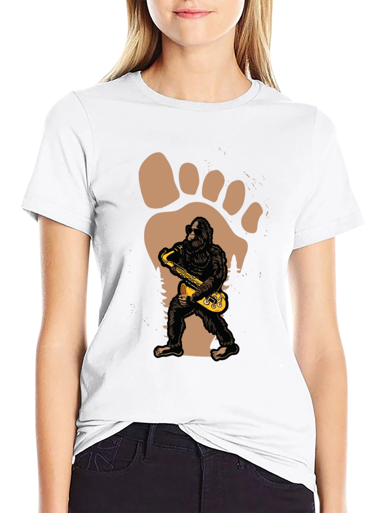 Sasquatch Sax T-Shirt - Bigfoot Musical Tee