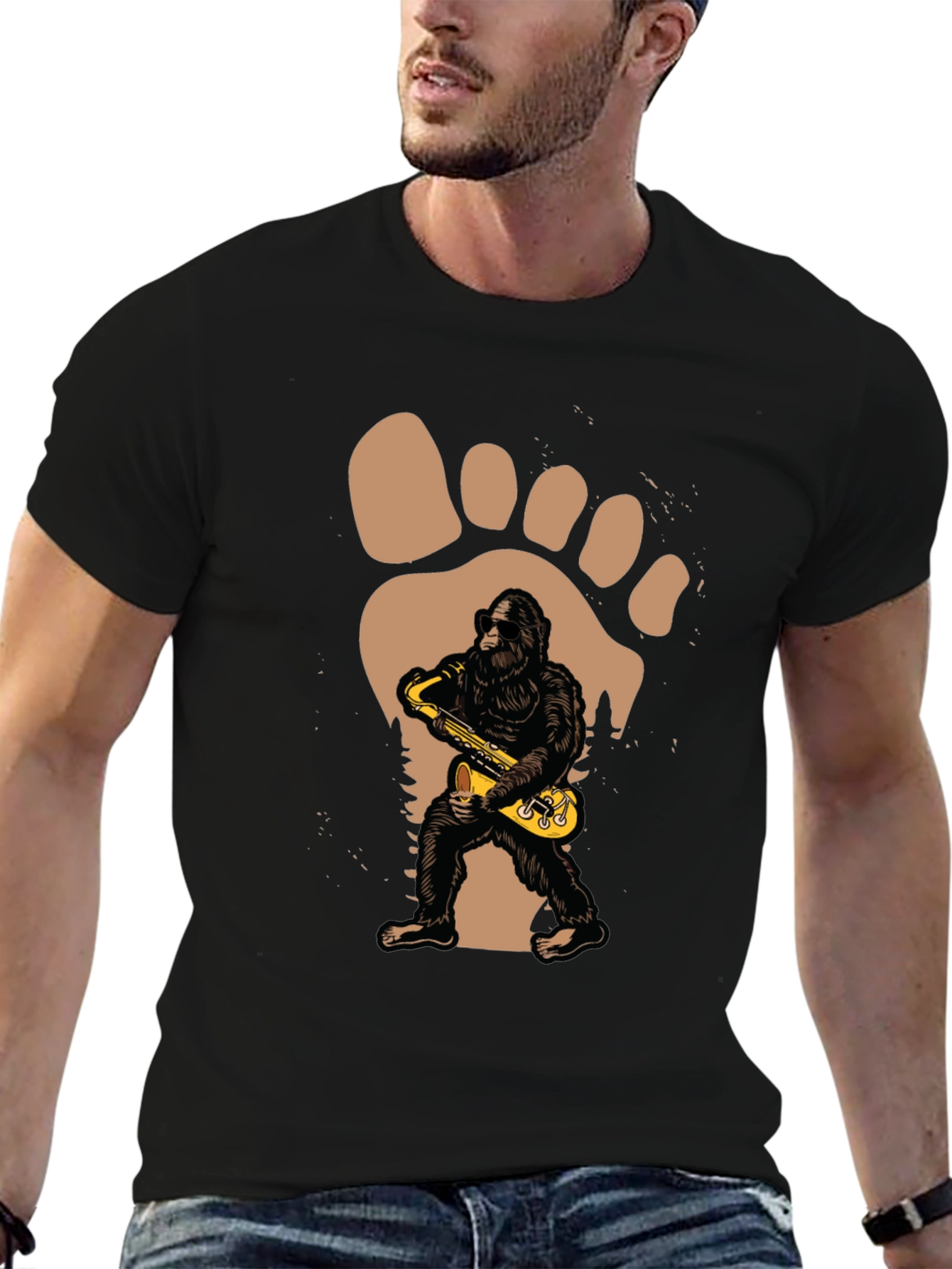 Sasquatch Sax T-Shirt - Bigfoot Musical Tee