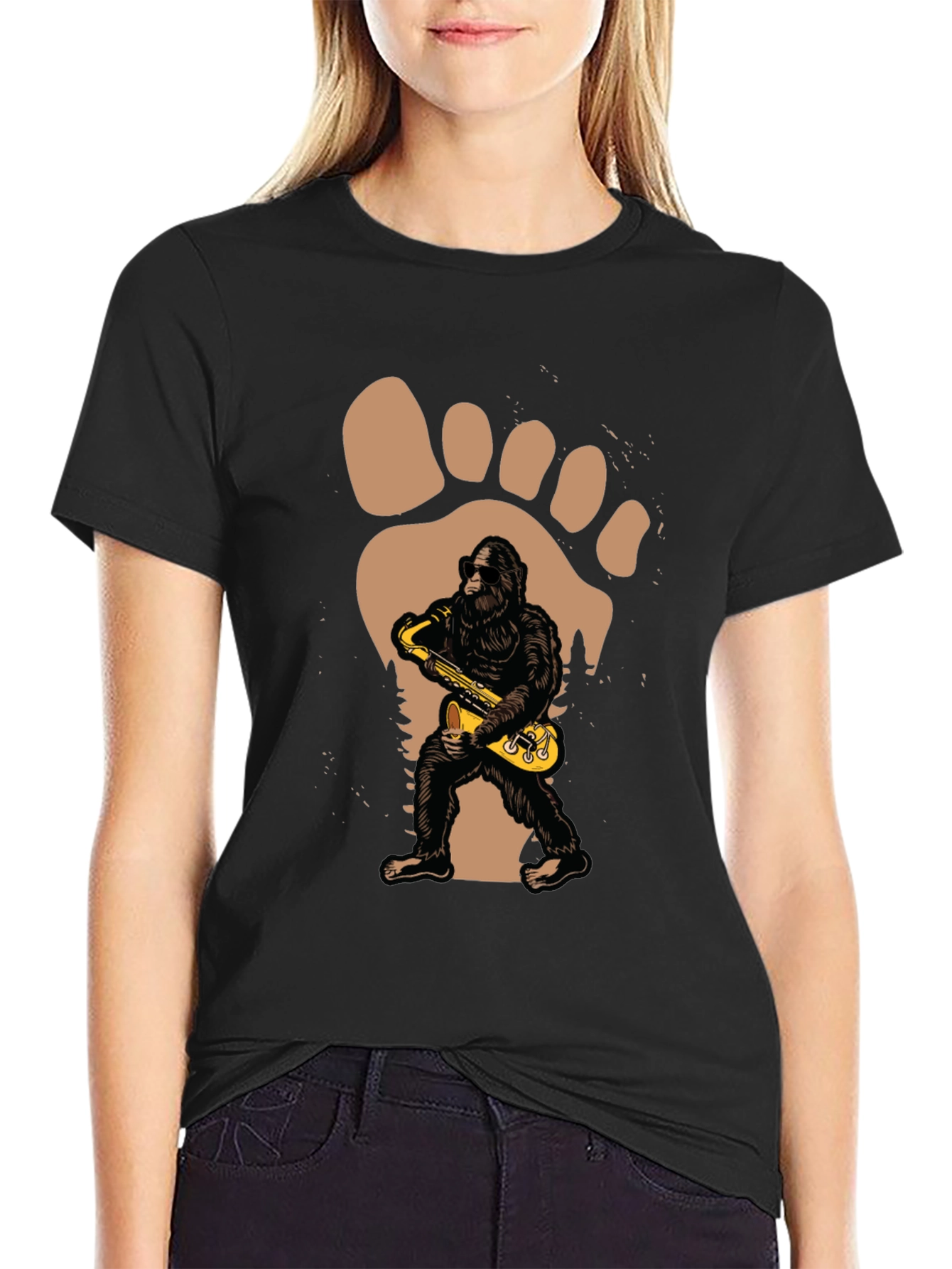 Sasquatch Sax T-Shirt - Bigfoot Musical Tee