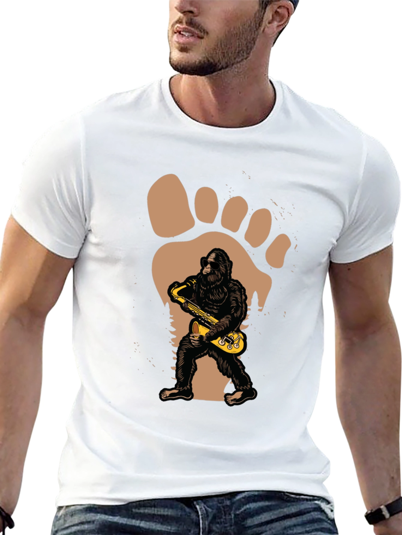 Sasquatch Sax T-Shirt - Bigfoot Musical Tee