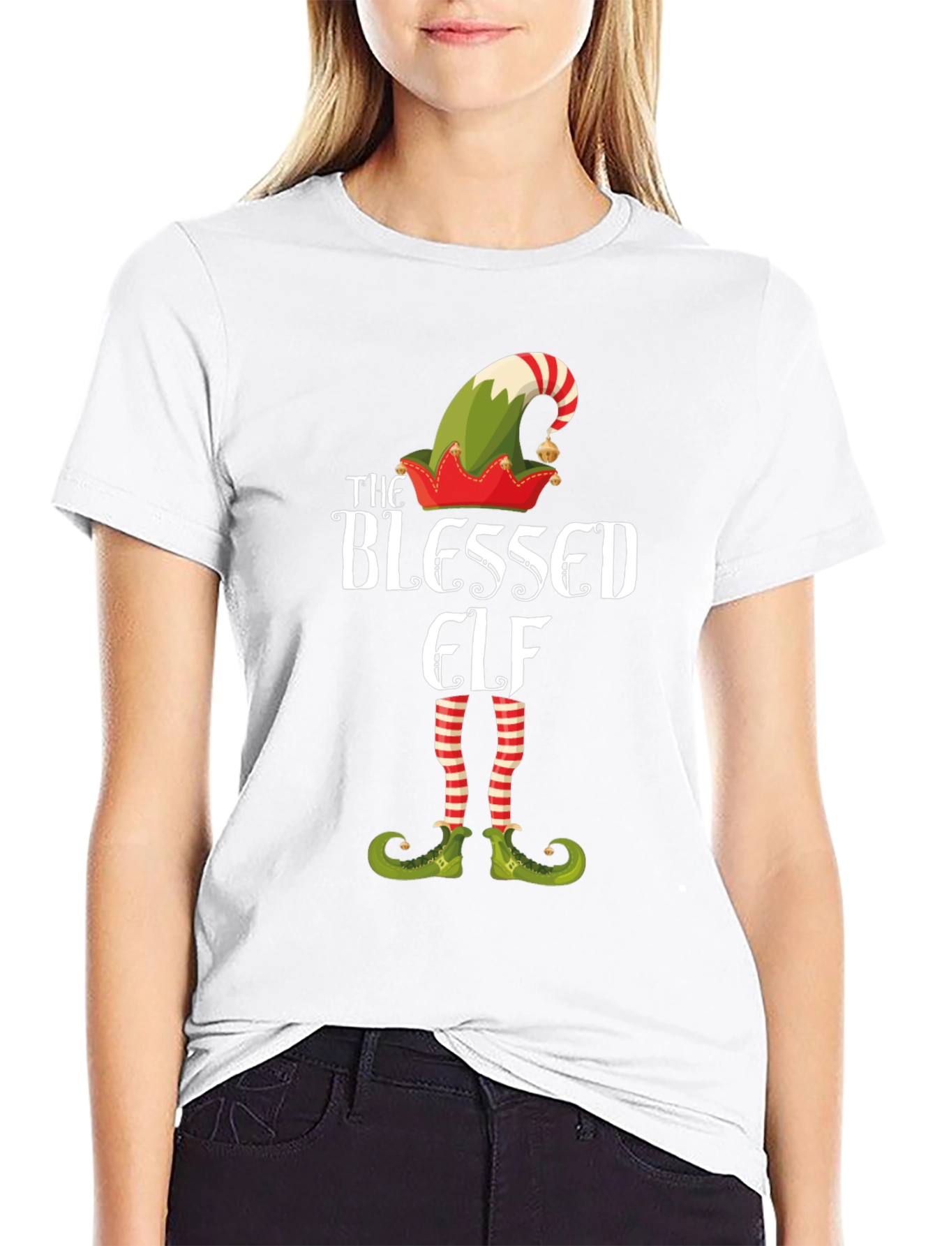 The Blessed Elf Christmas Graphic T-Shirt