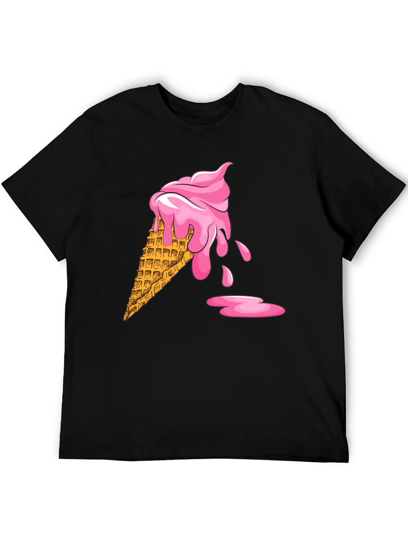 Ice Cream Cone Graphic Black T-Shirt