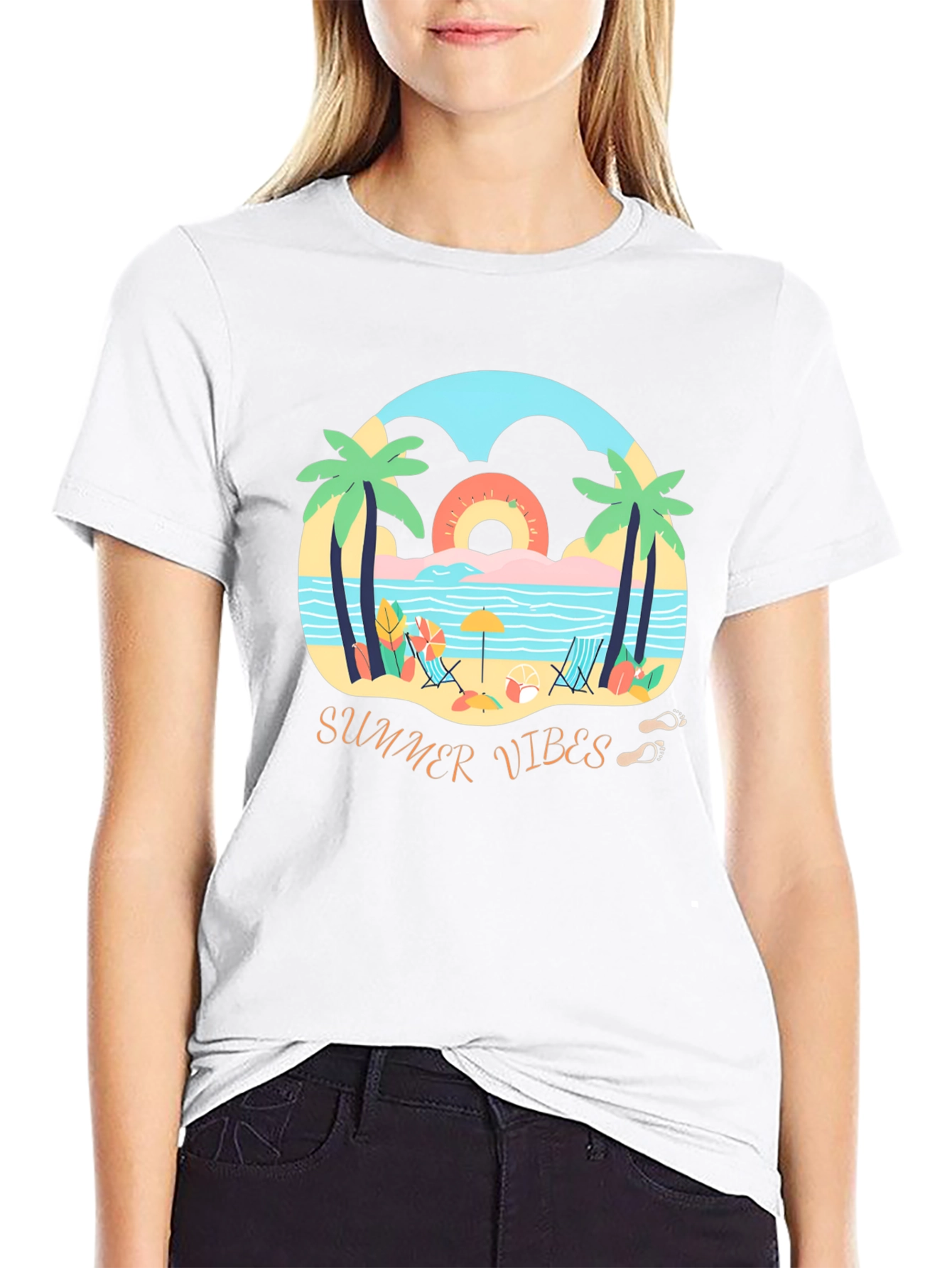 Summer Vibes Graphic Tee - Mens Black T-Shirt