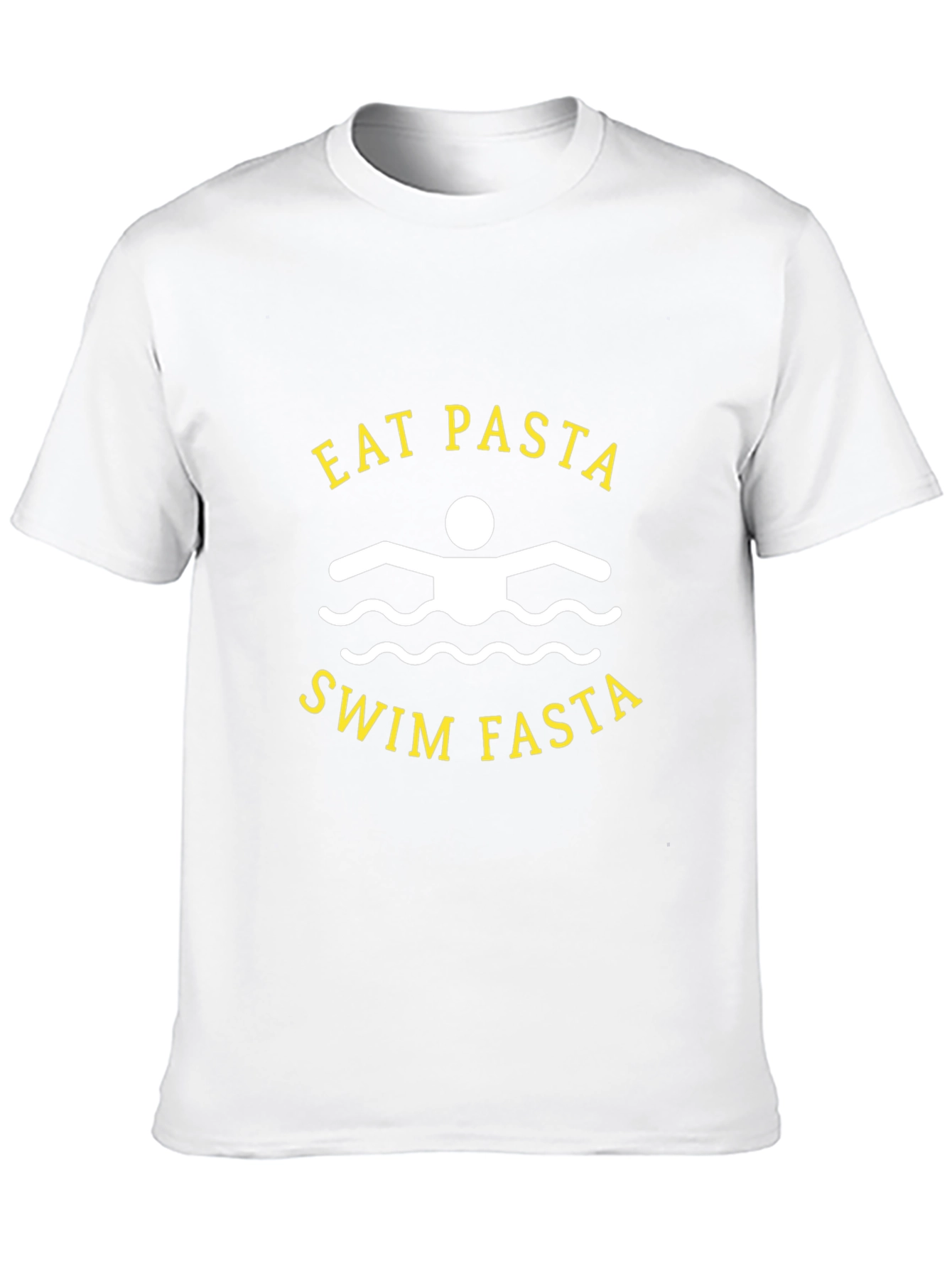 Eat Pasta Swim Fasta Black Graphic T-Shirt