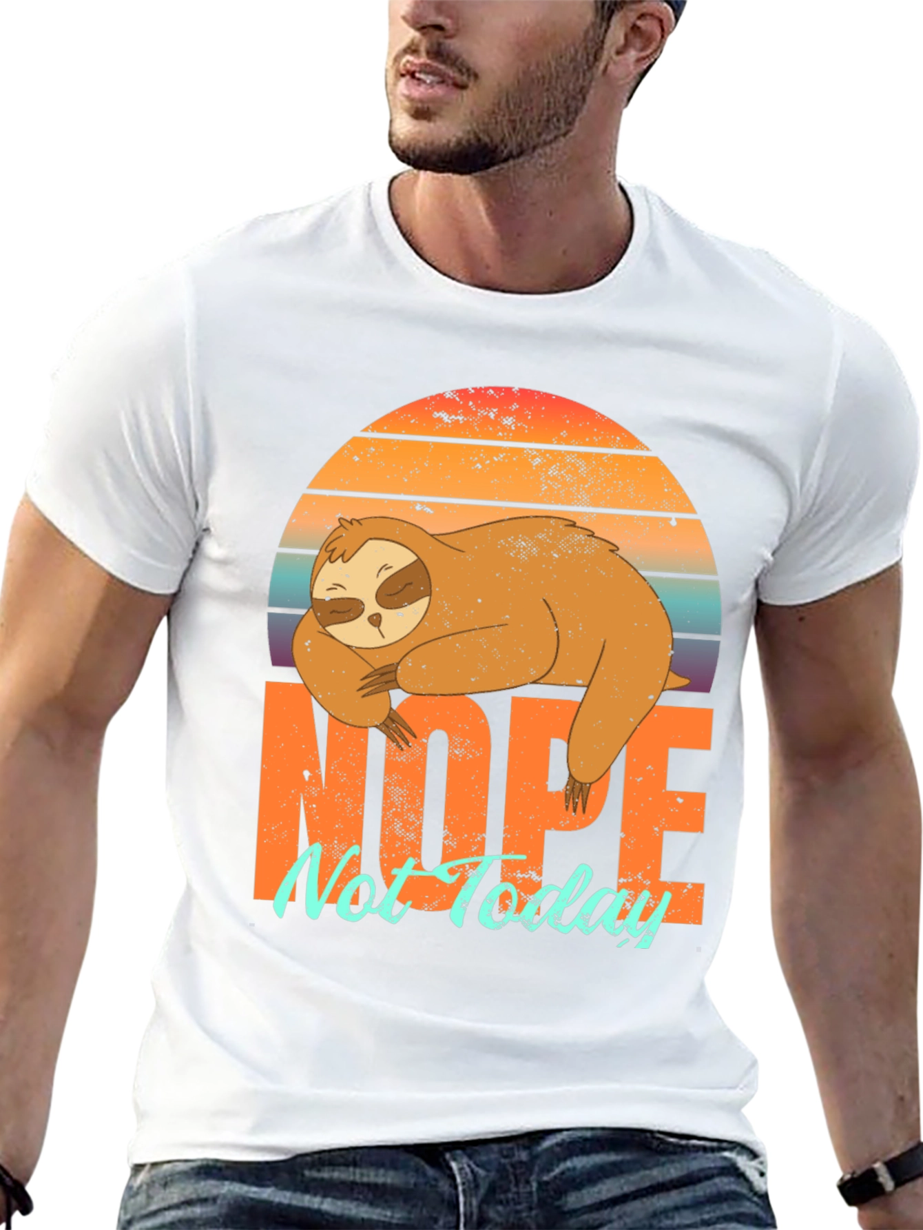 Sloth Nope Not Today Graphic Tee - Relaxed Fit