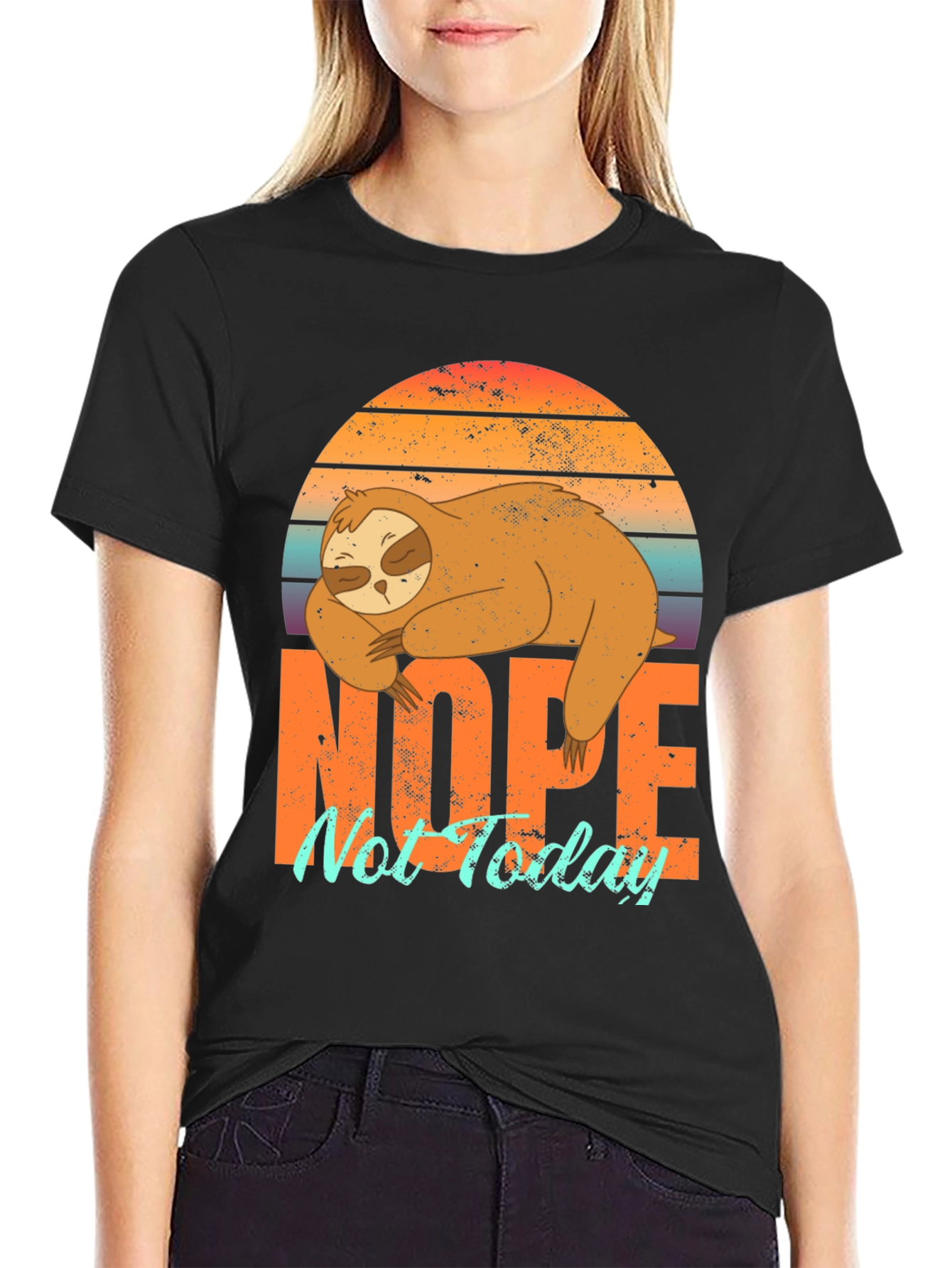 Sloth Nope Not Today Graphic Tee - Relaxed Fit