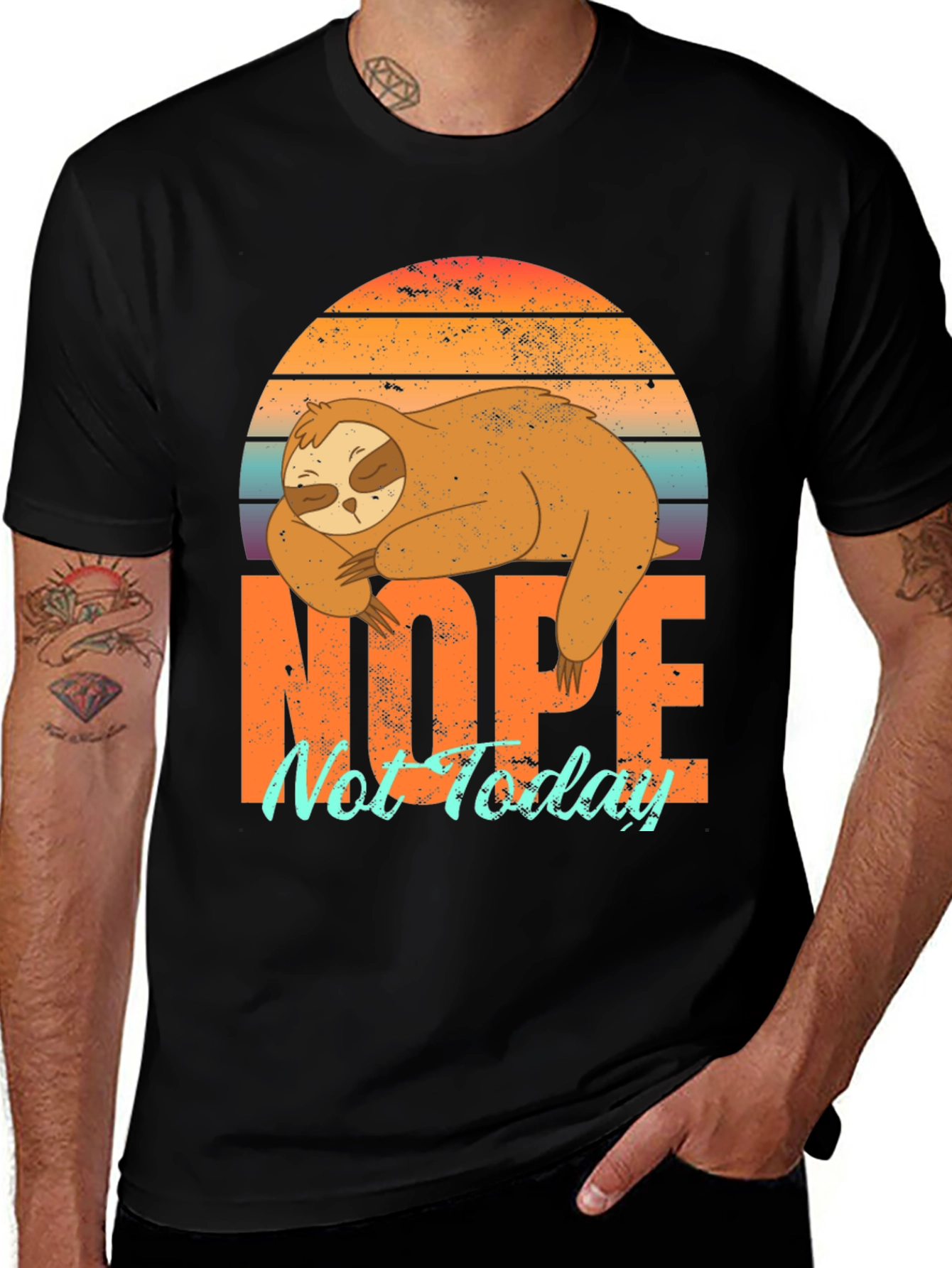 Sloth Nope Not Today Graphic Tee - Relaxed Fit