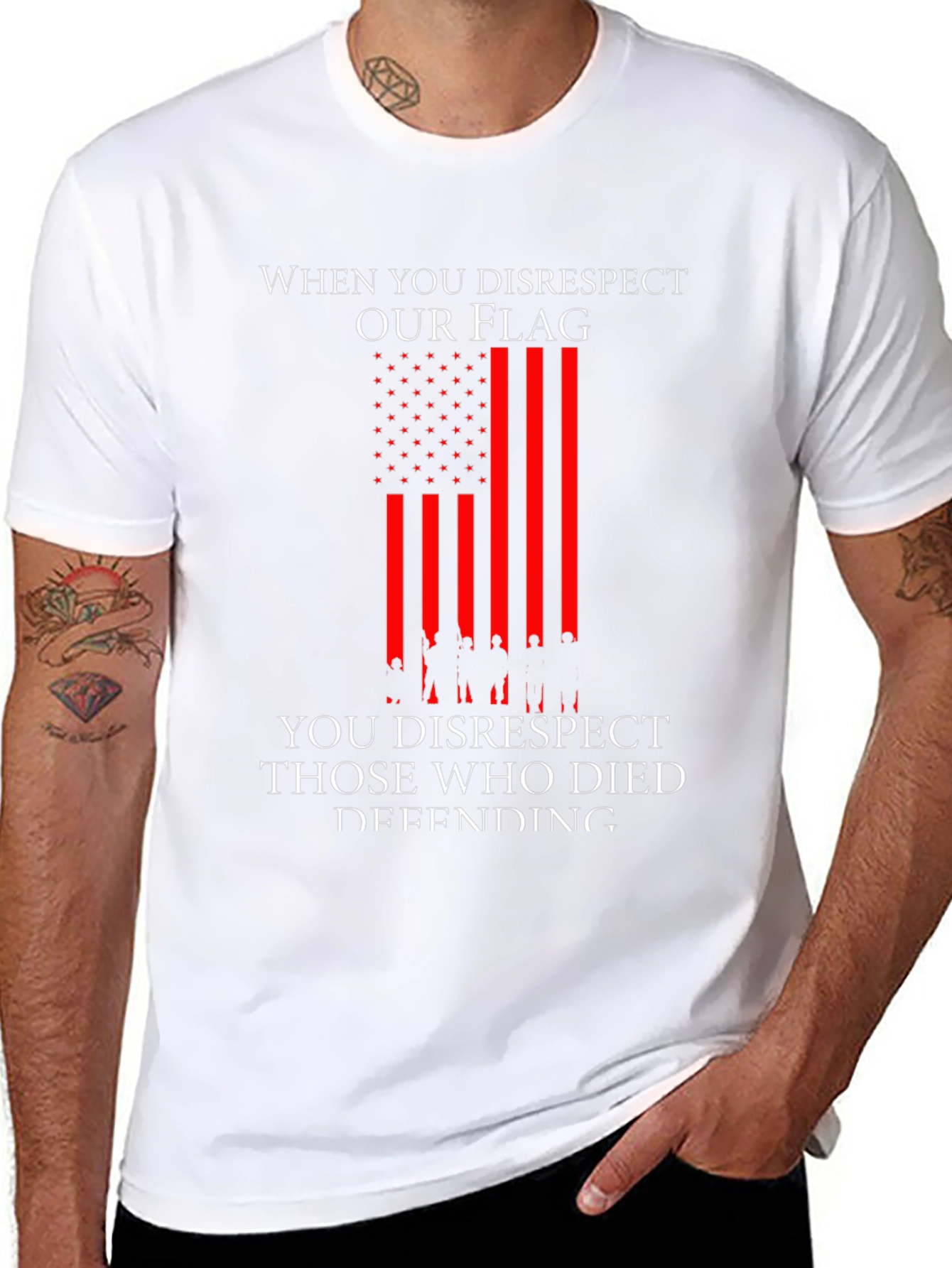 Patriotic Disrespect Flag Graphic T-Shirt