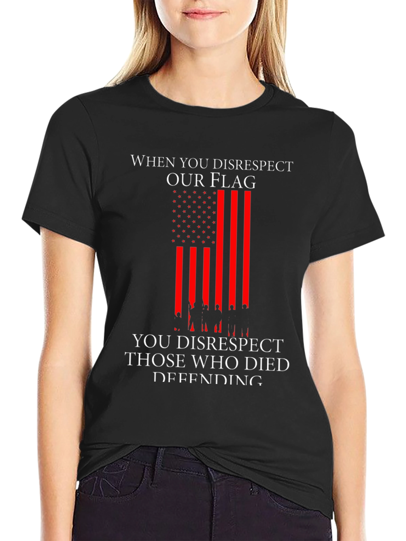 Patriotic Disrespect Flag Graphic T-Shirt