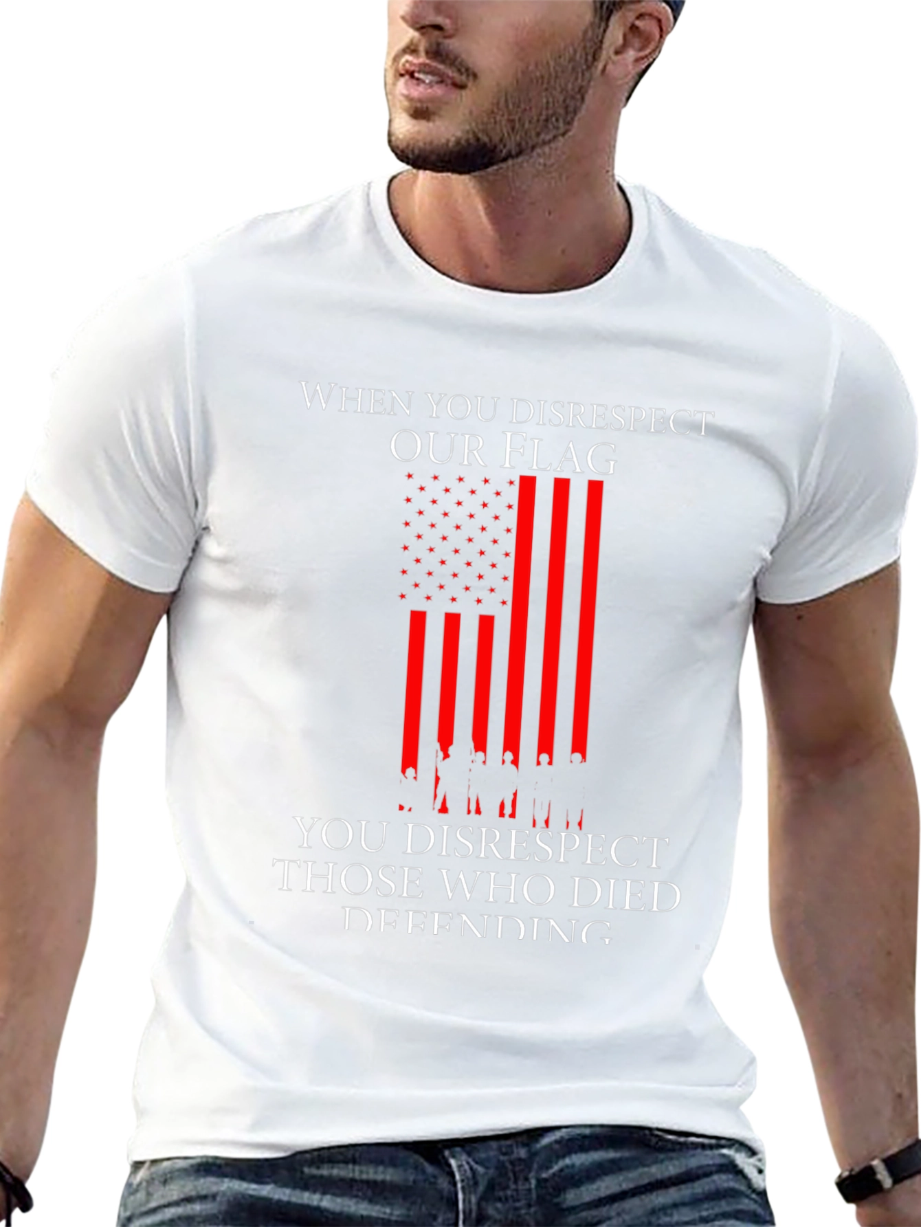 Patriotic Disrespect Flag Graphic T-Shirt