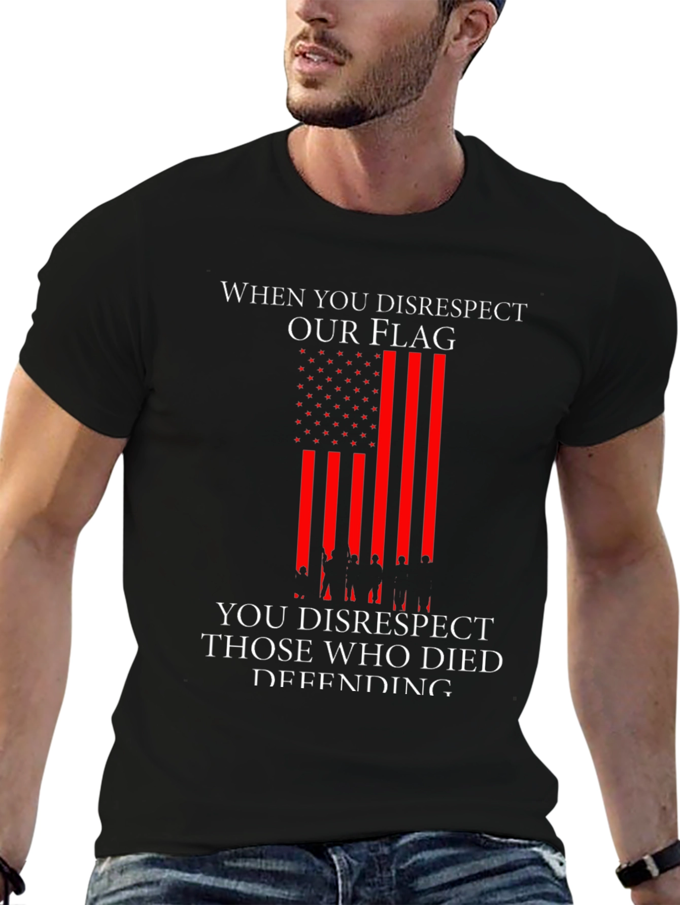Patriotic Disrespect Flag Graphic T-Shirt