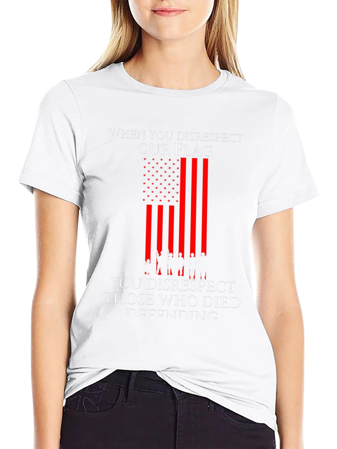 Patriotic Disrespect Flag Graphic T-Shirt