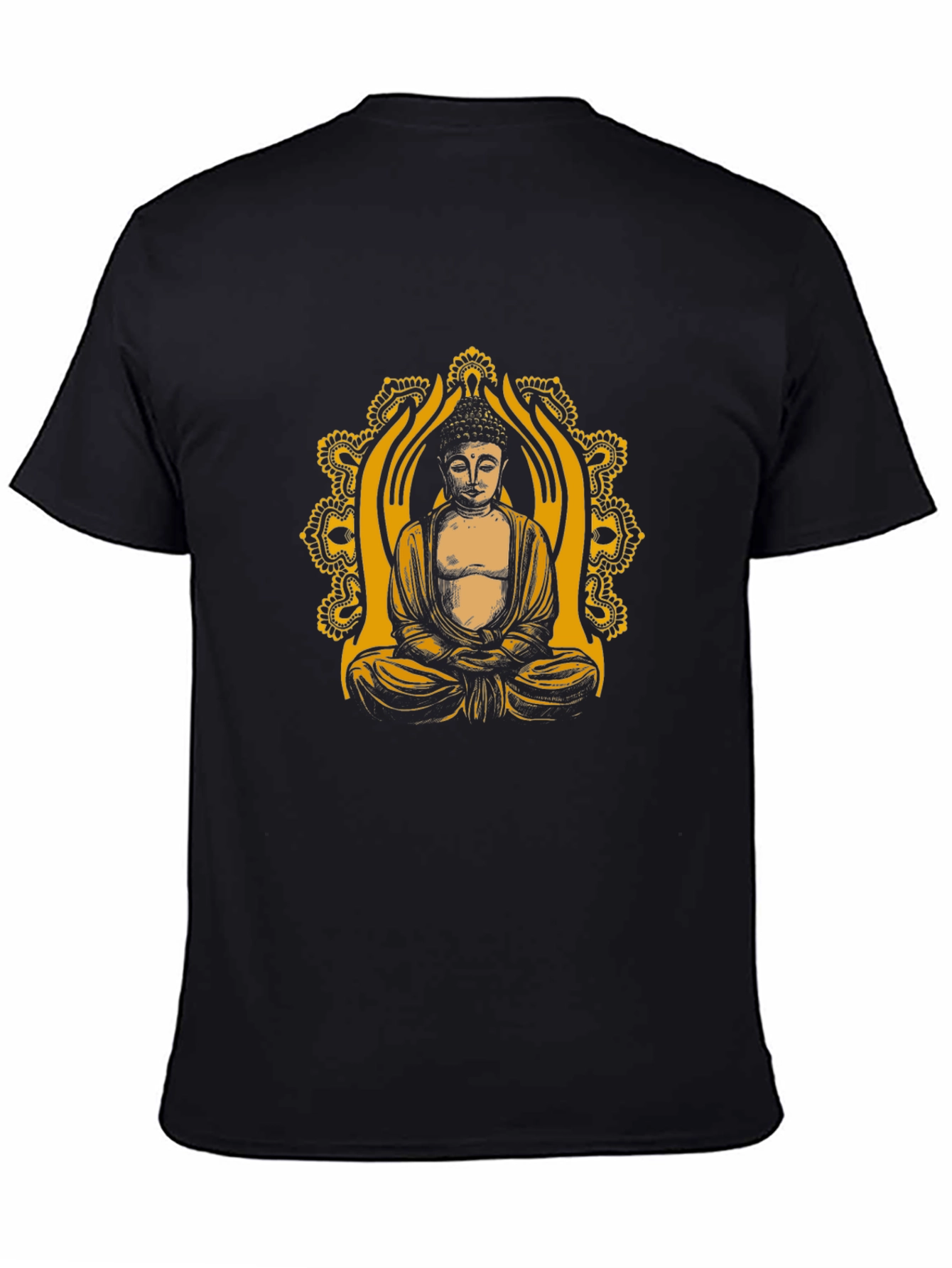 Buddha Graphic Tee - Black Cotton Blend T-Shirt