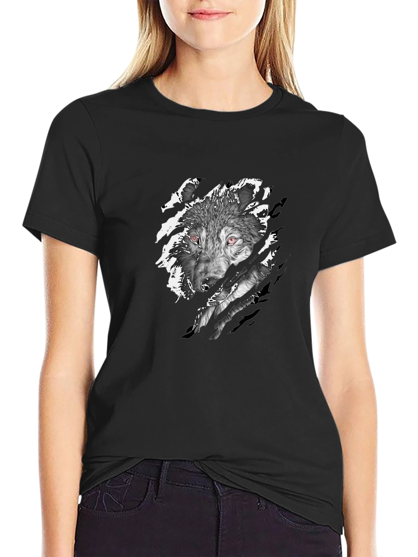 Black Wolf Graphic Tee - Fierce Style
