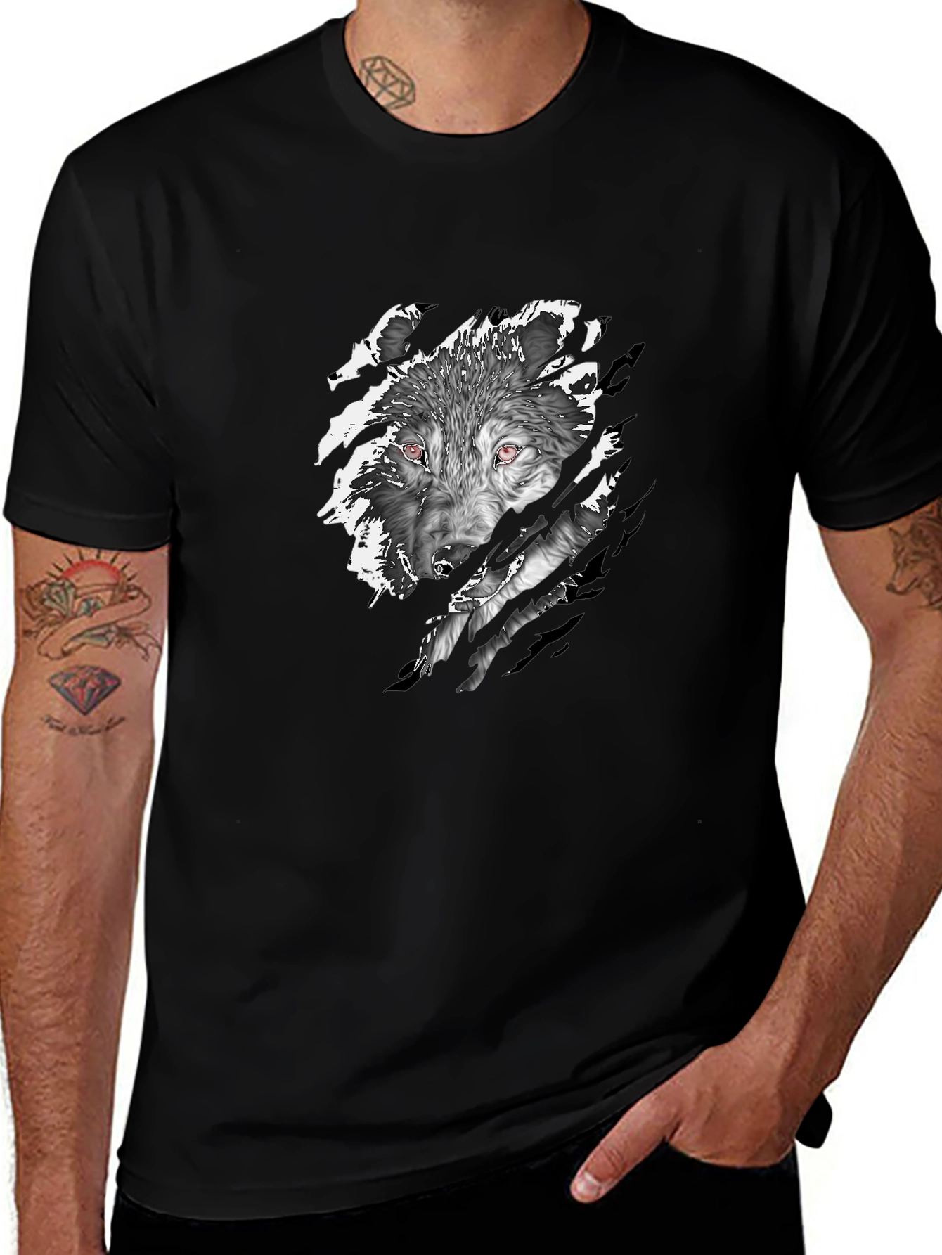 Black Wolf Graphic Tee - Fierce Style