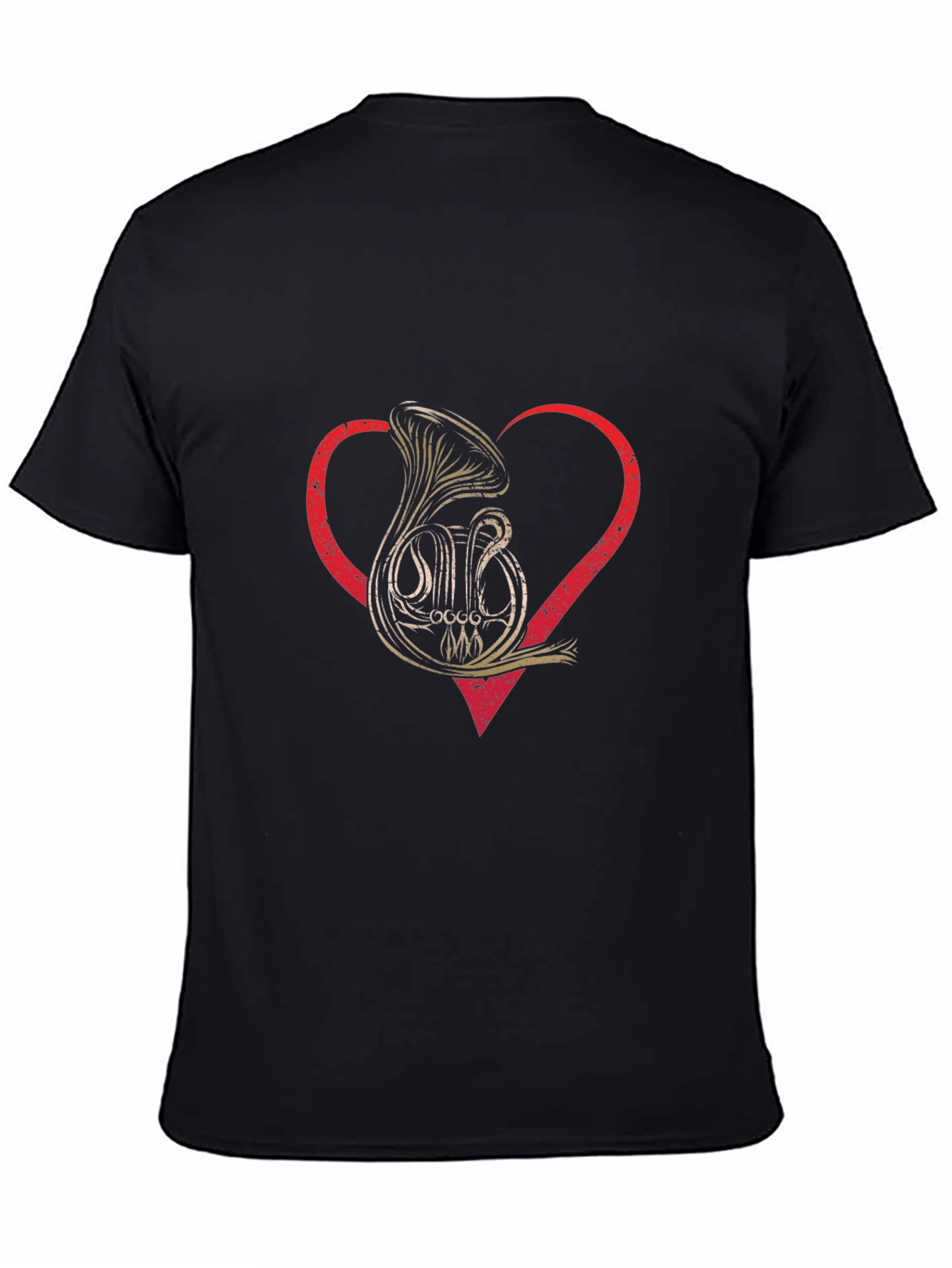 French Horn Heart T-Shirt Music Lover Tee