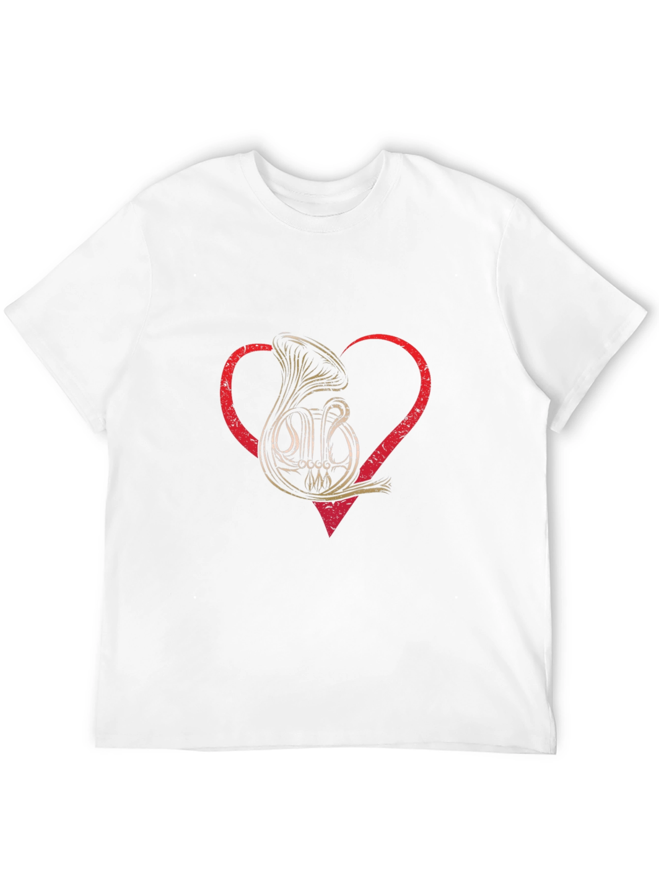 French Horn Heart T-Shirt Music Lover Tee