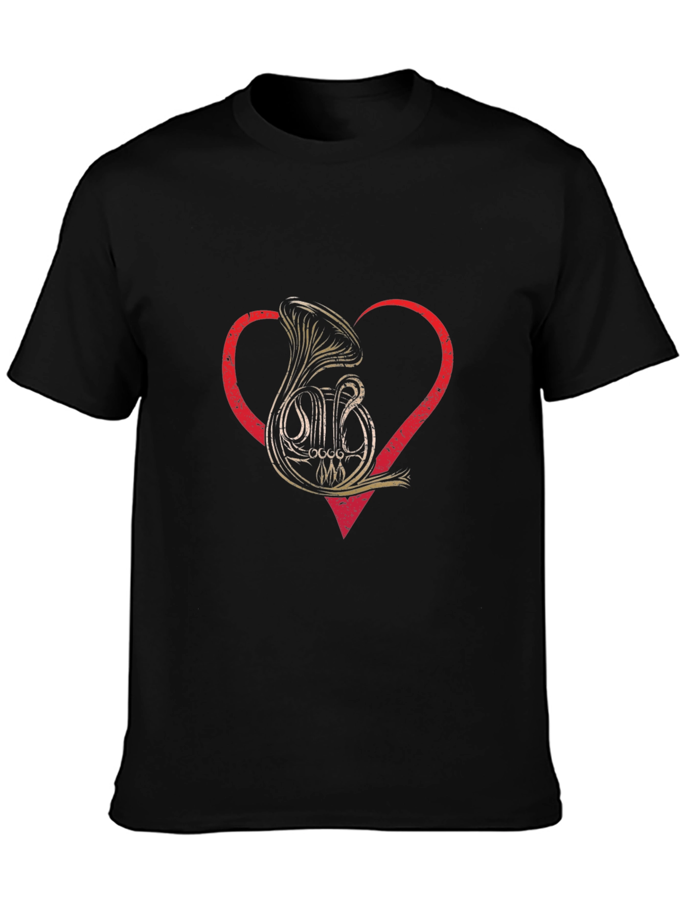 French Horn Heart T-Shirt Music Lover Tee