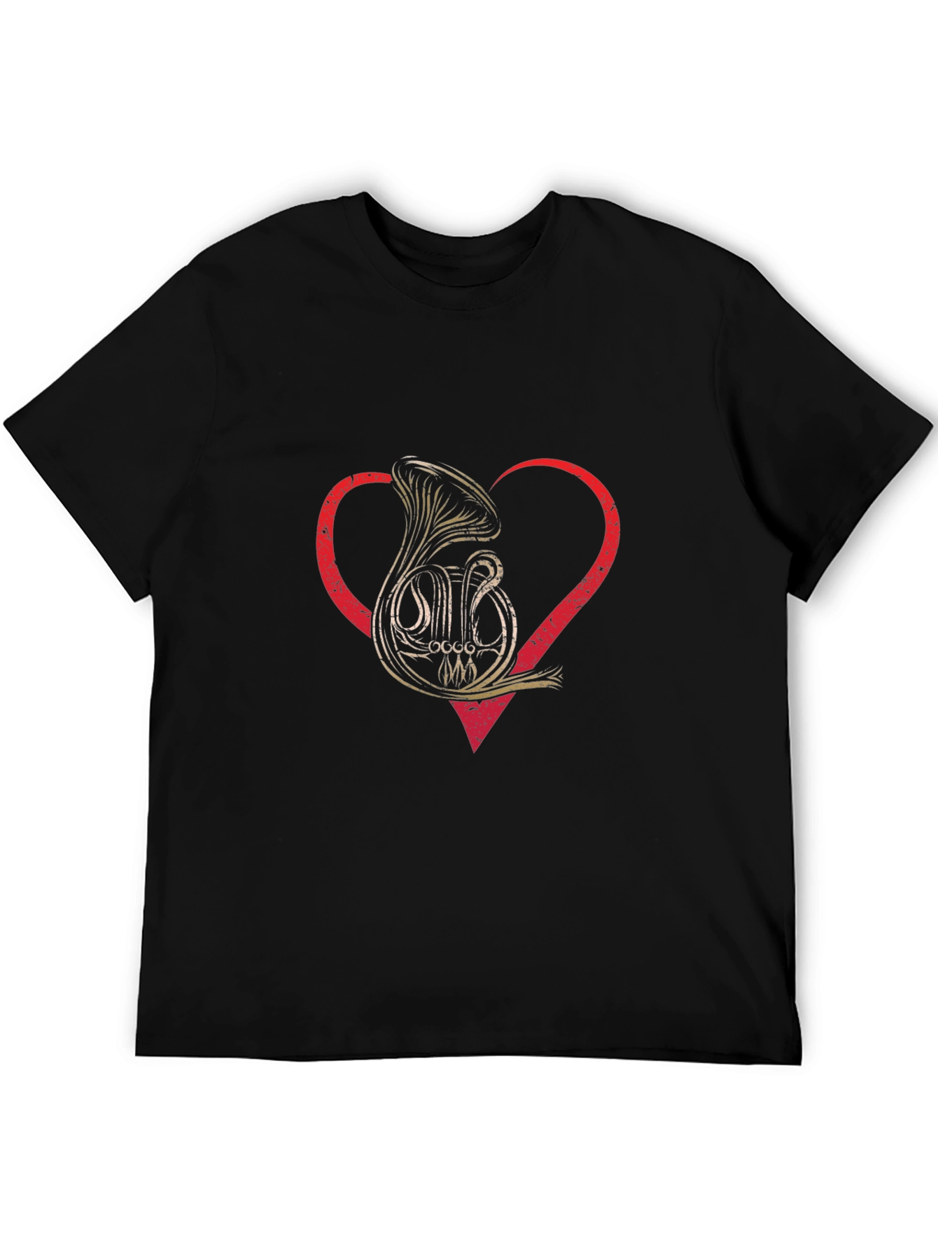 French Horn Heart T-Shirt Music Lover Tee