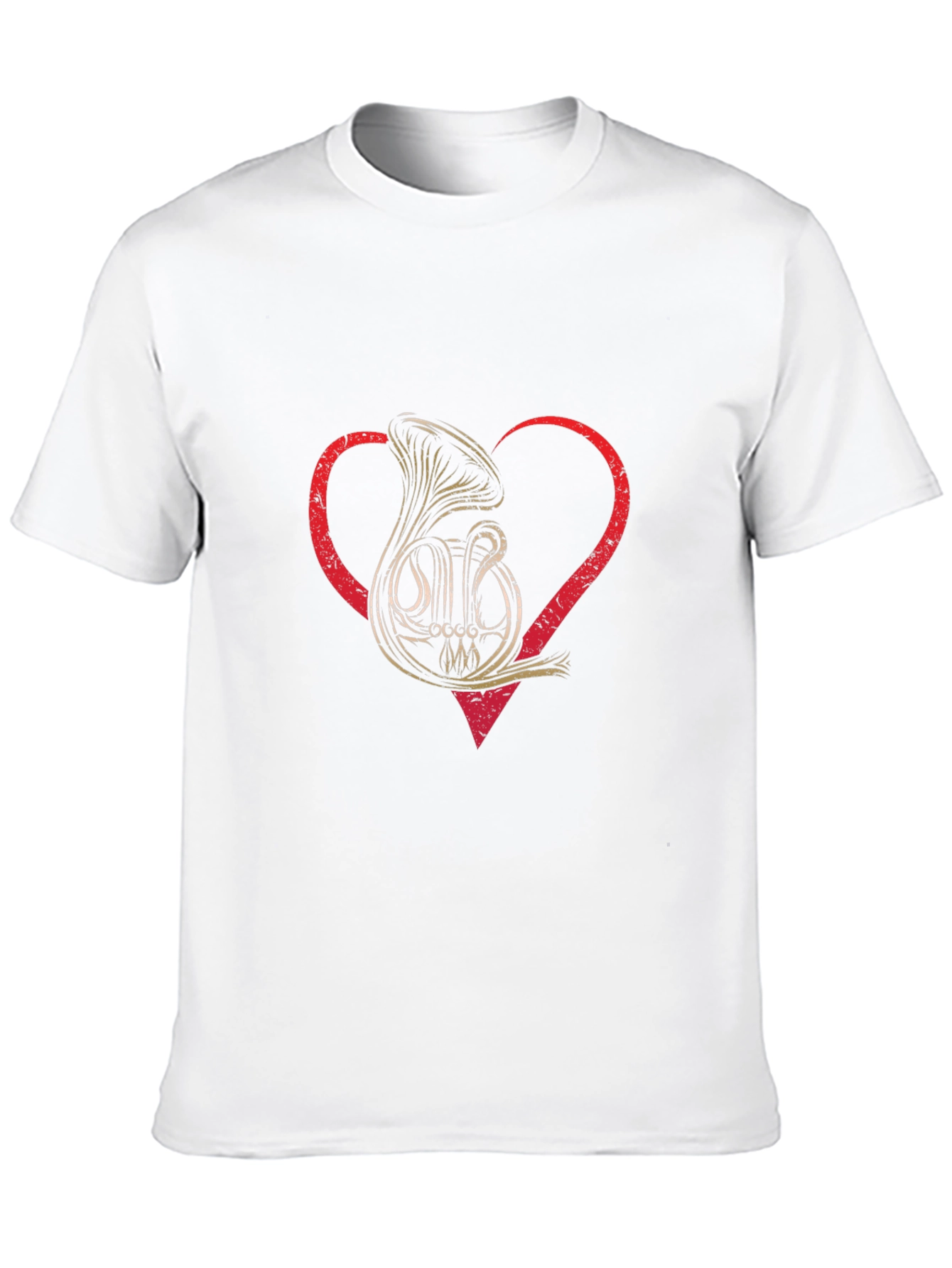 French Horn Heart T-Shirt Music Lover Tee