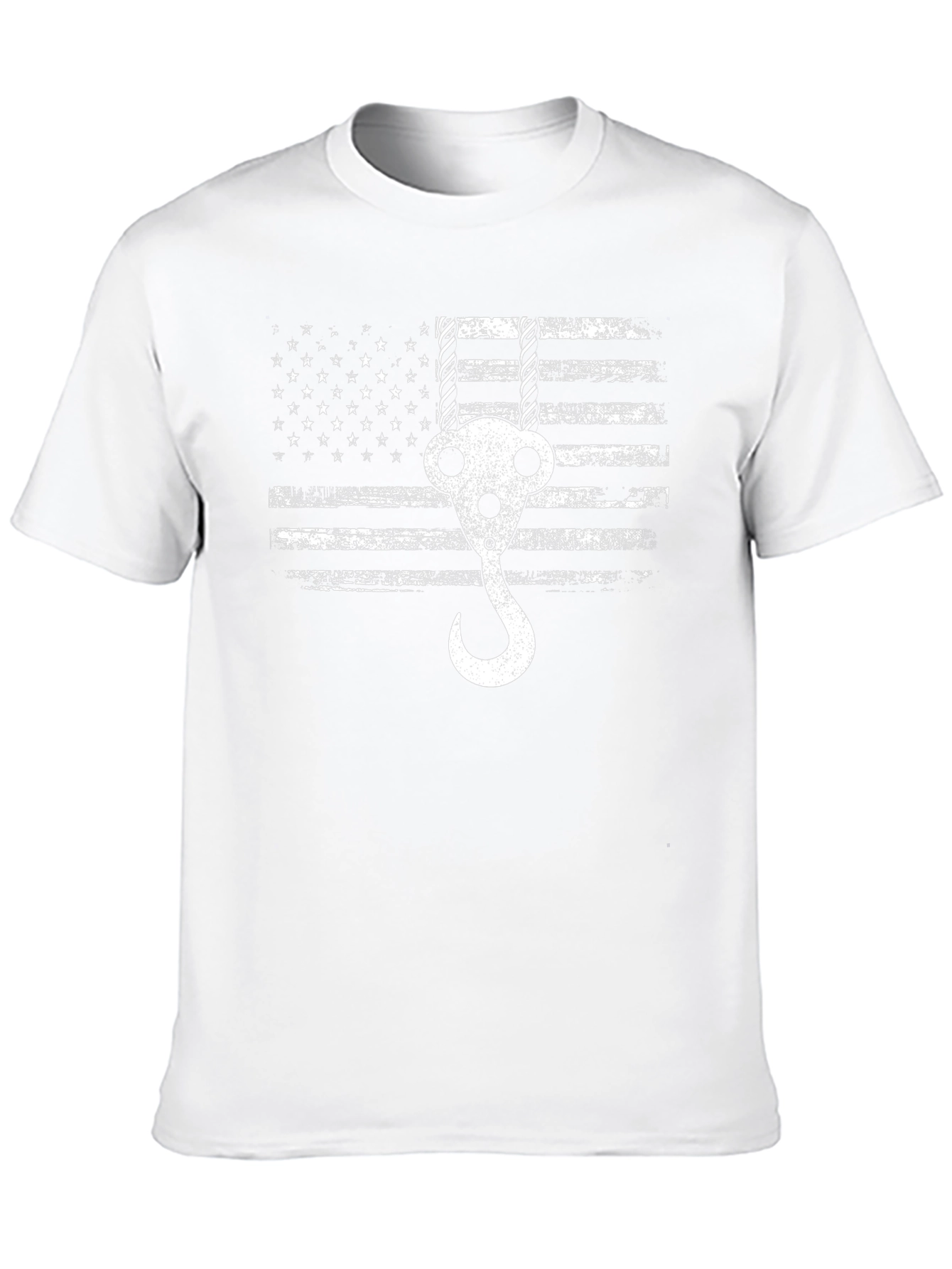 American Flag Crane Hook T-Shirt