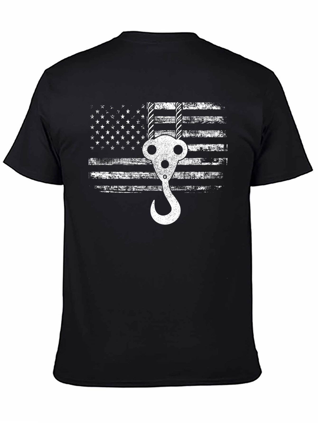 American Flag Crane Hook T-Shirt