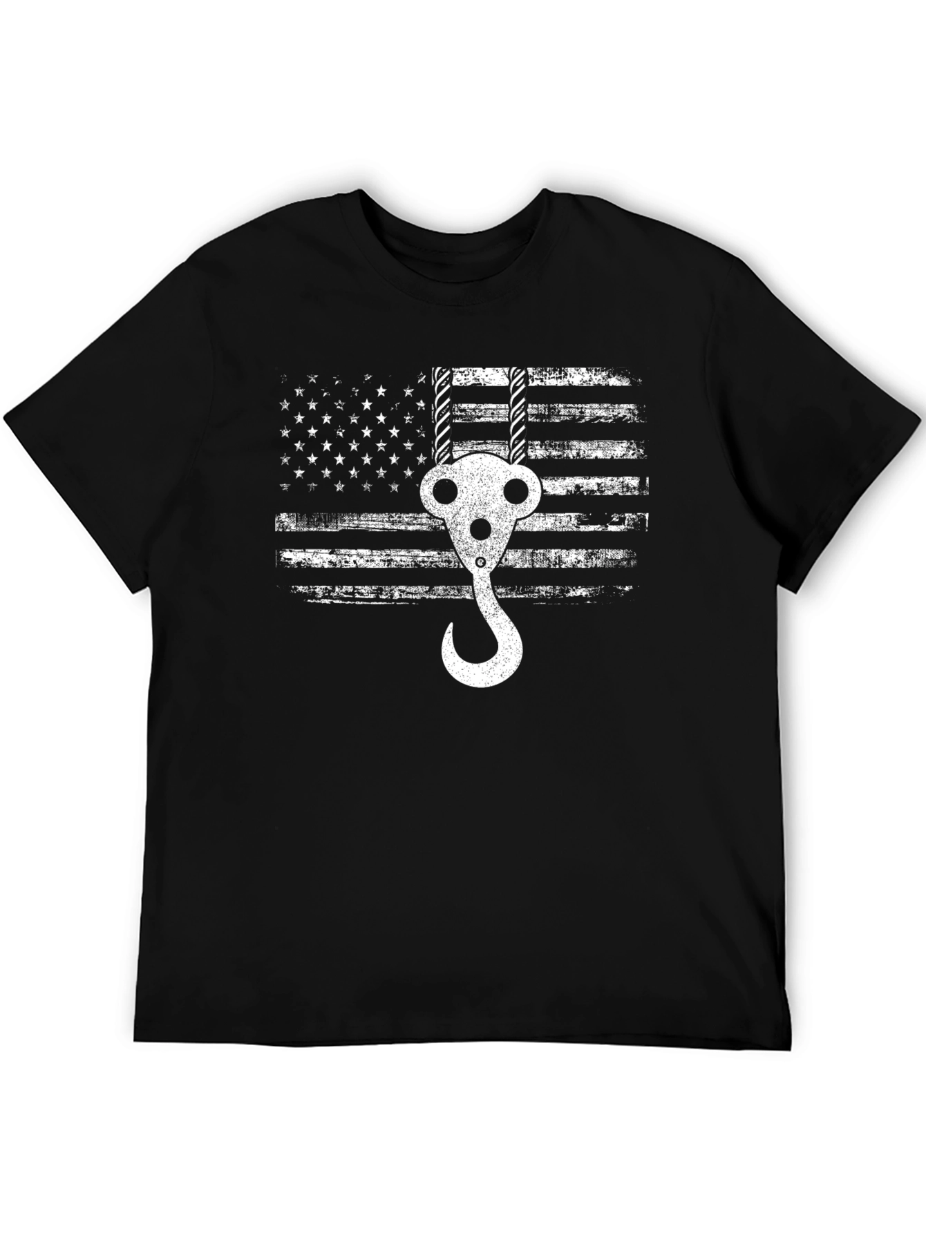 American Flag Crane Hook T-Shirt