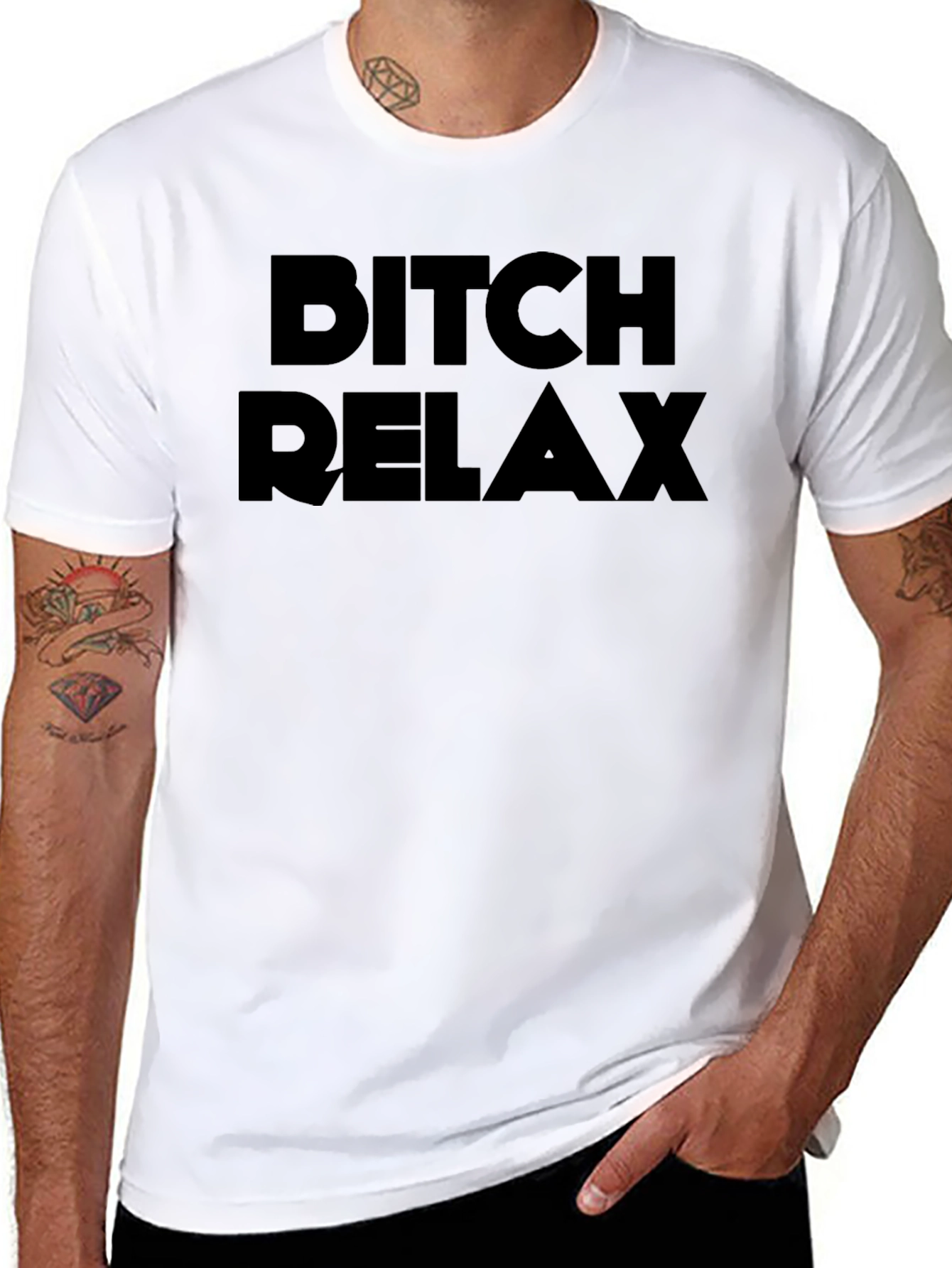 Bitch Relax Black Graphic T-Shirt