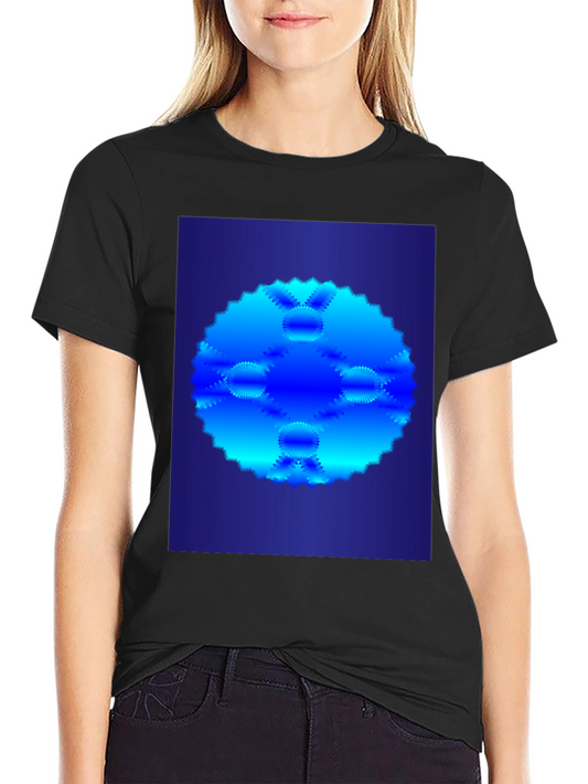 Abstract Blue Circular Pattern T-Shirt