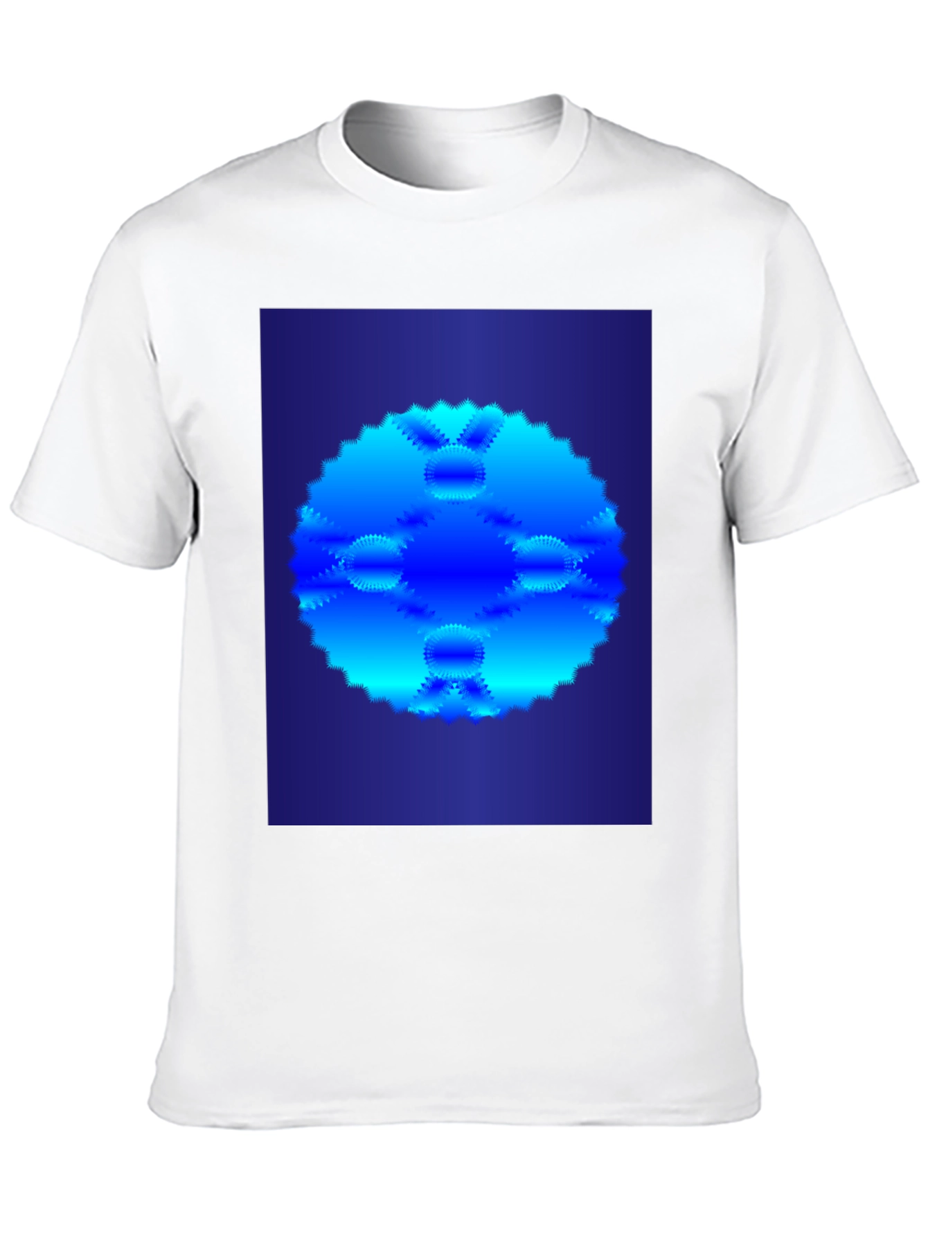 Abstract Blue Circular Pattern T-Shirt