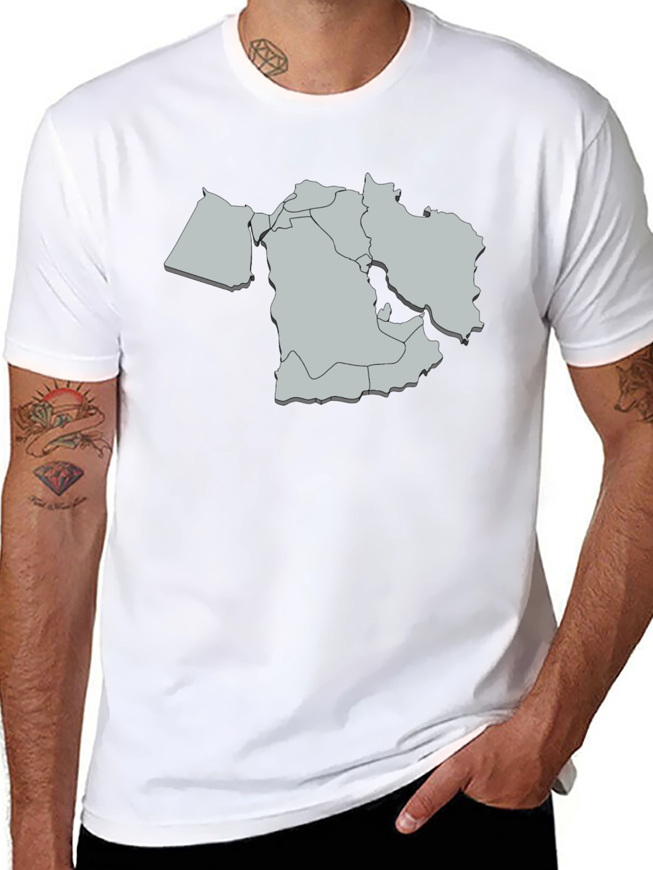 Middle East Map Graphic T-Shirt