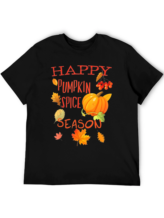 Happy Pumpkin Spice Season Graphic Tee - Black