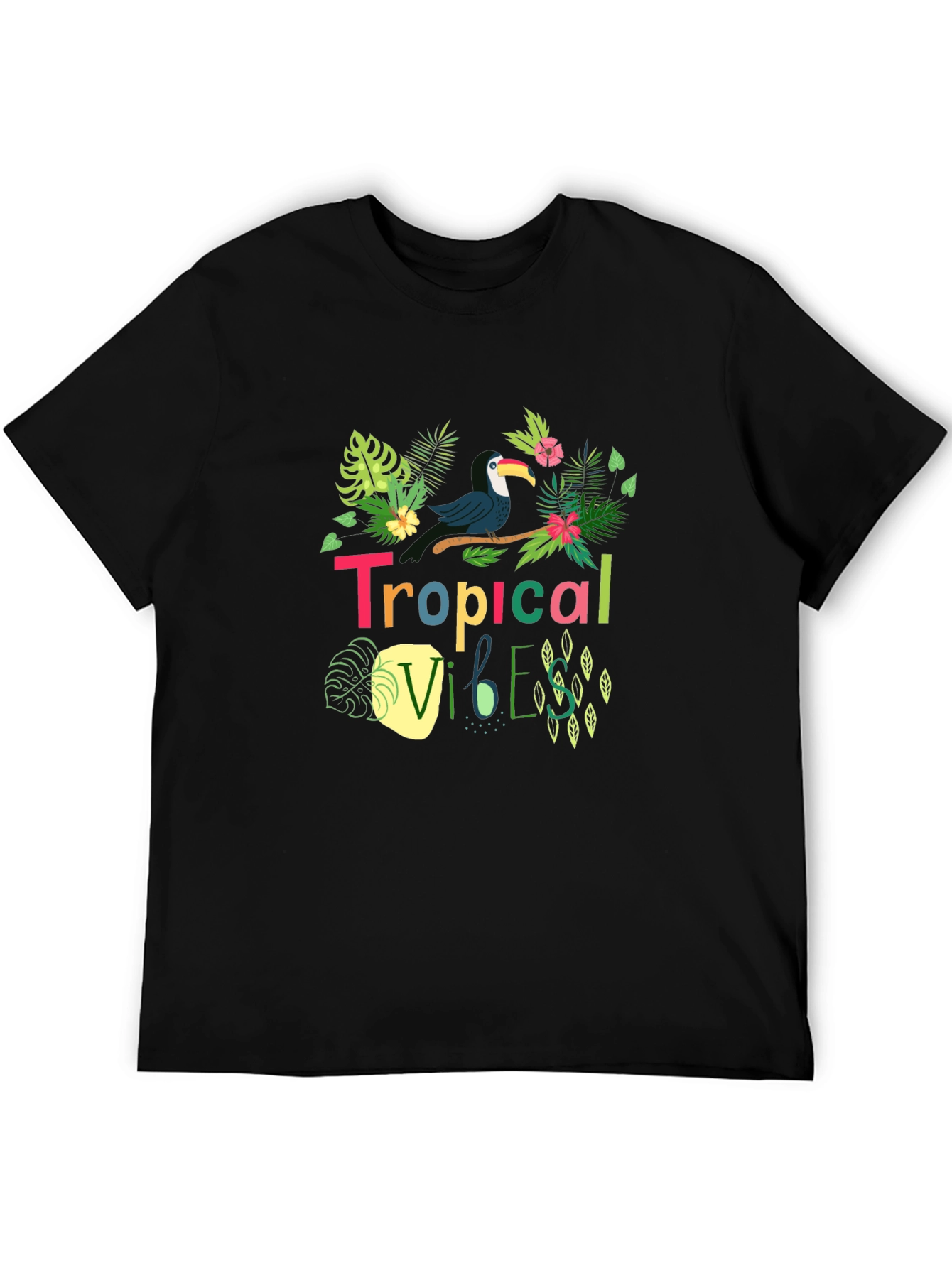 Tropical Vibes Toucan Black T-Shirt