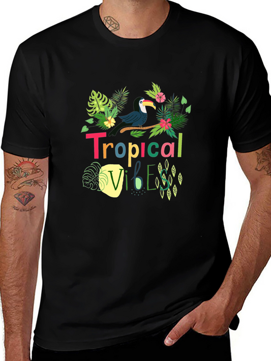 Tropical Vibes Toucan Black T-Shirt