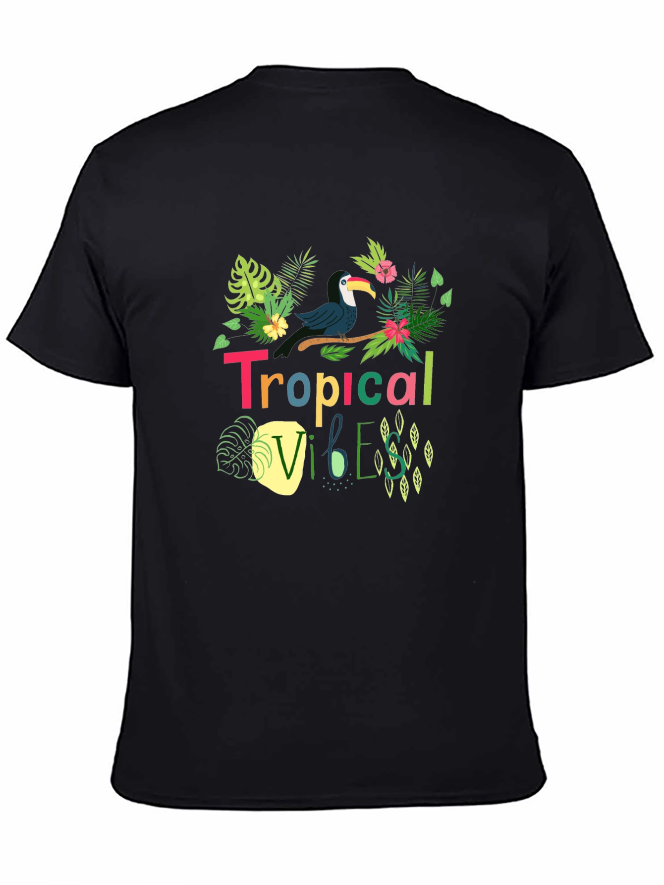 Tropical Vibes Toucan Black T-Shirt