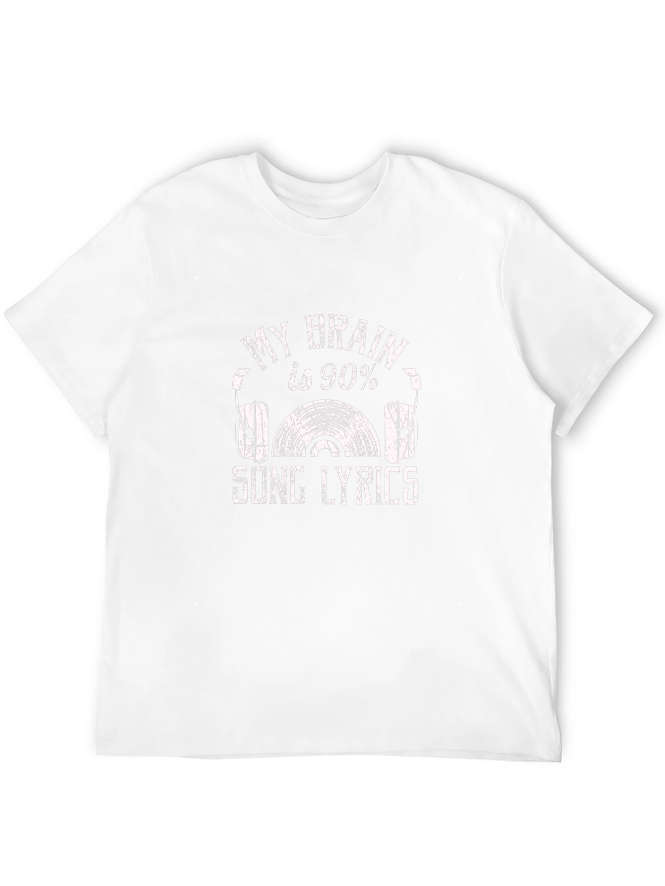 My Brain is 90% Song Lyrics Black T-Shirt