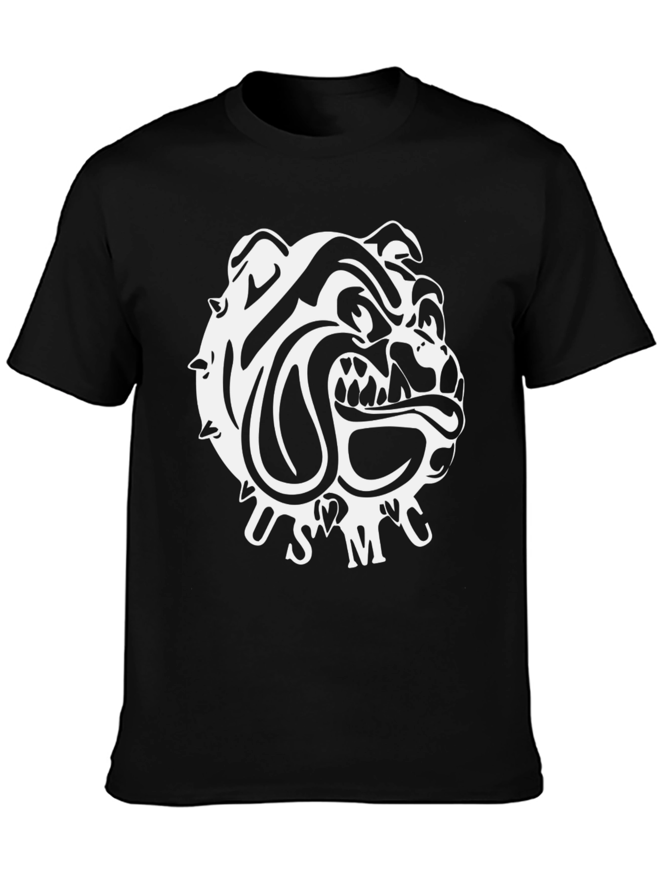 Cool Bulldog Graphic Tee - Black Cotton Blend T-Shirt