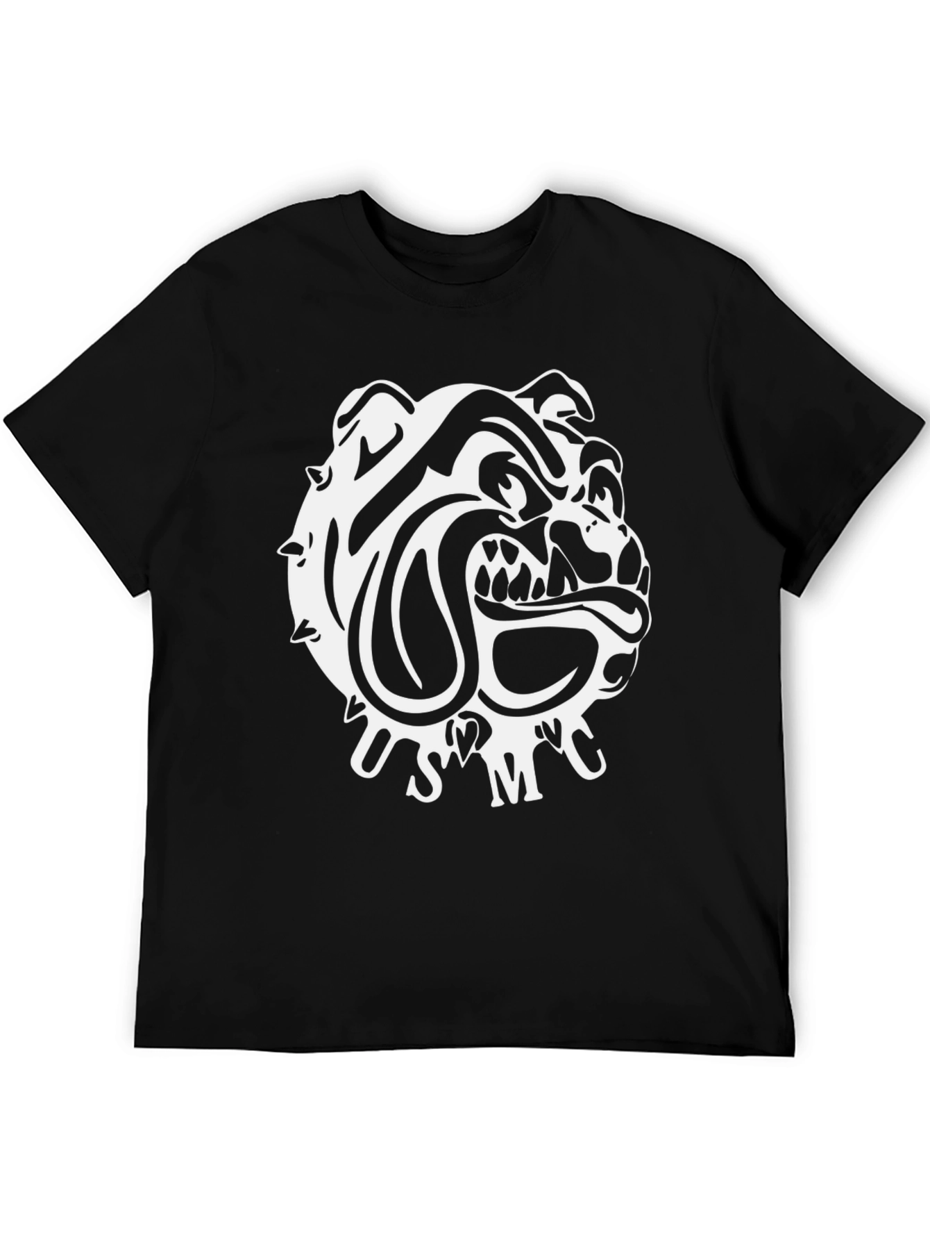 Cool Bulldog Graphic Tee - Black Cotton Blend T-Shirt