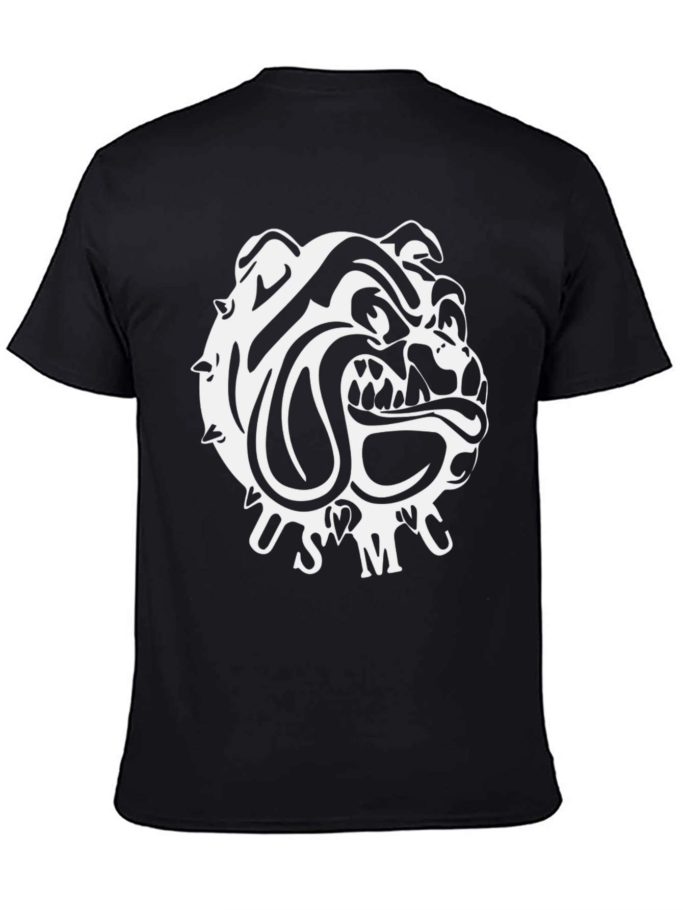 Cool Bulldog Graphic Tee - Black Cotton Blend T-Shirt