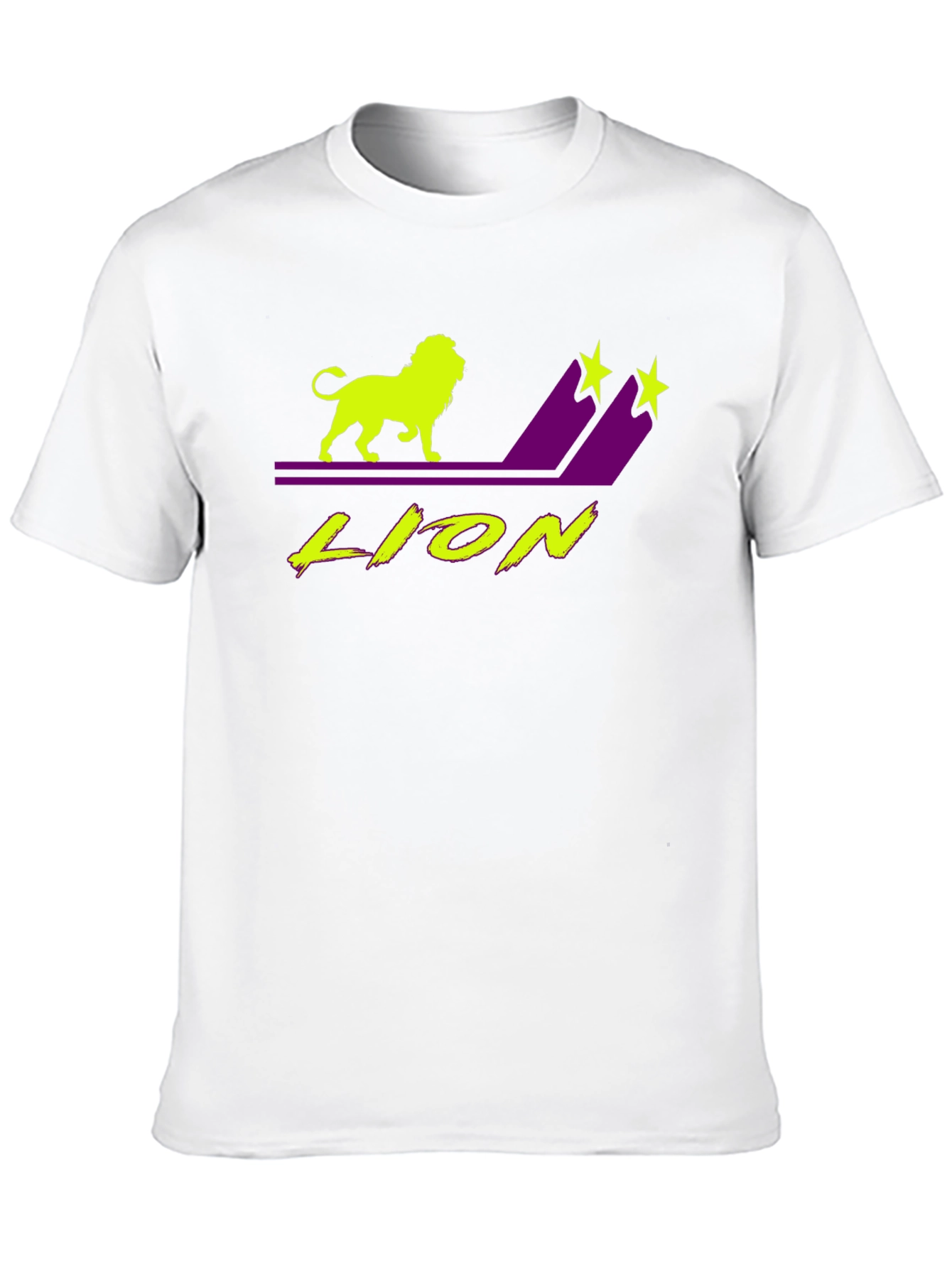 Lion Graphic T-Shirt - Black Tee with Neon Design