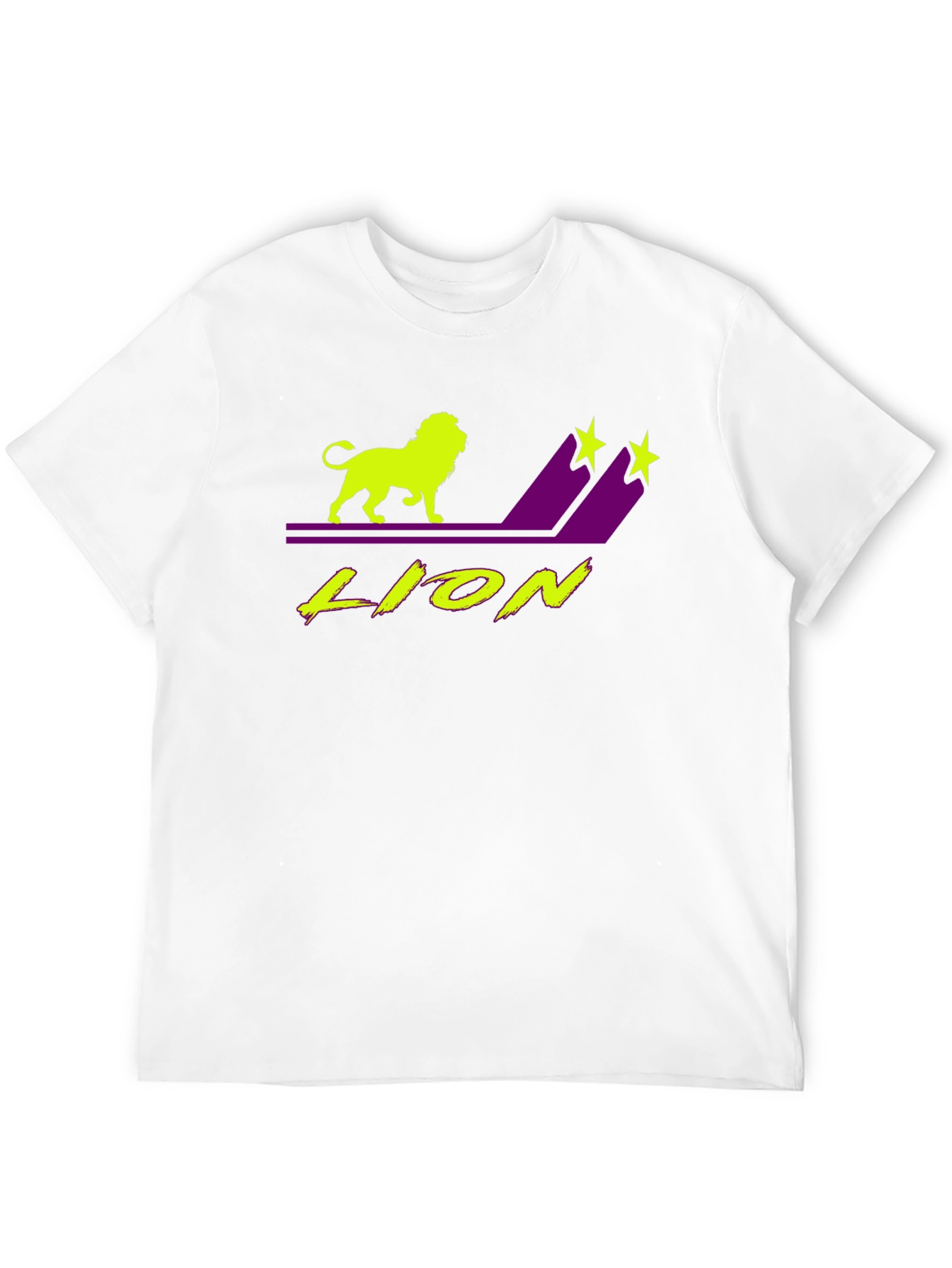 Lion Graphic T-Shirt - Black Tee with Neon Design