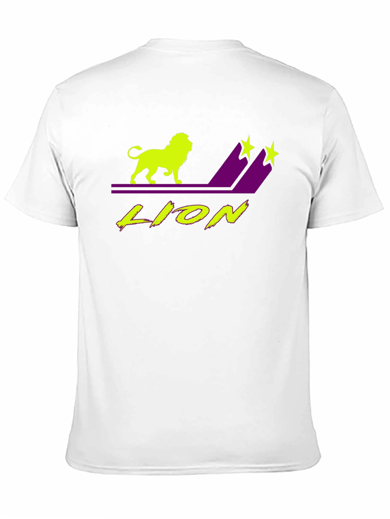 Lion Graphic T-Shirt - Black Tee with Neon Design