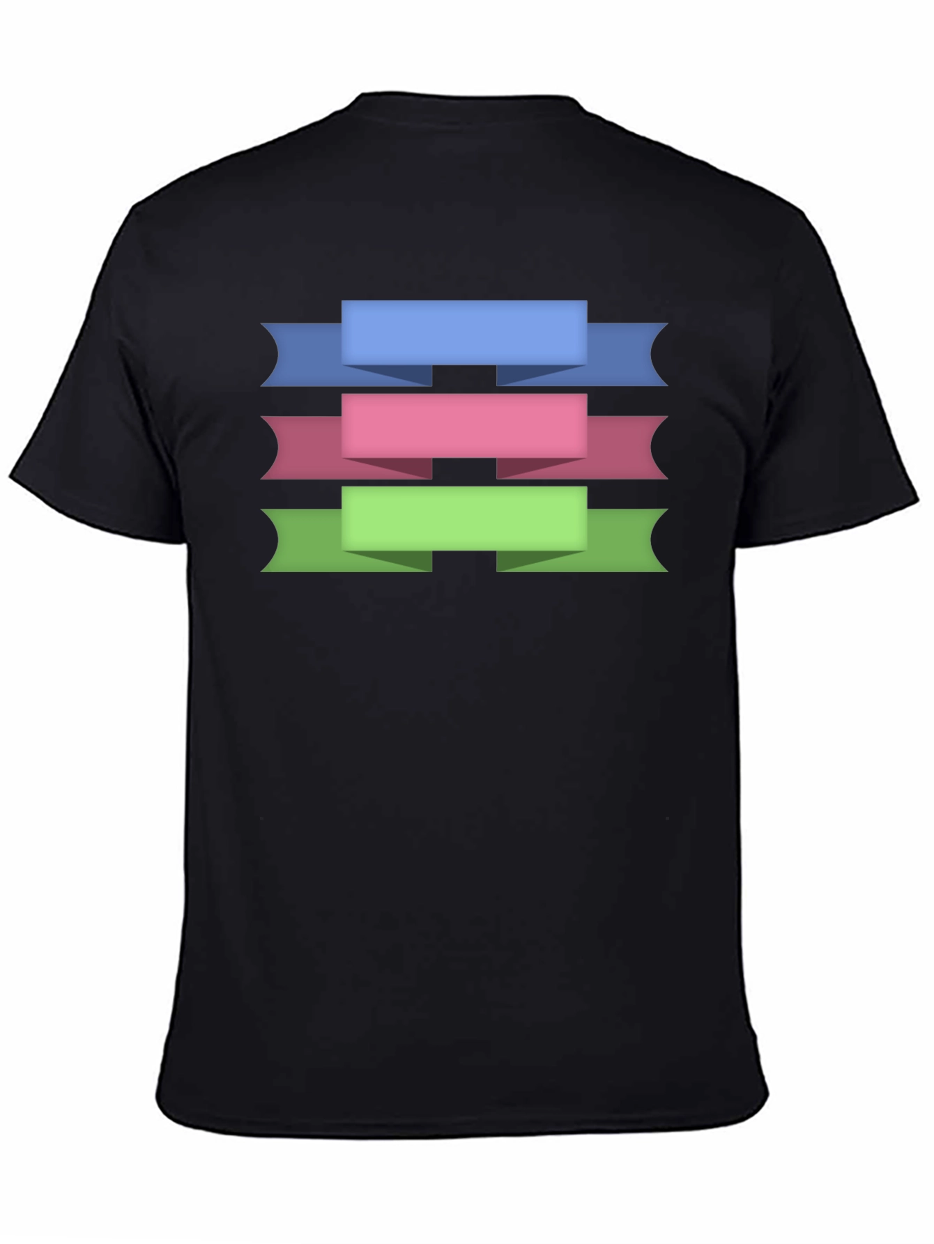Ribbon Banner Graphic T-Shirt - Black Cotton Tee