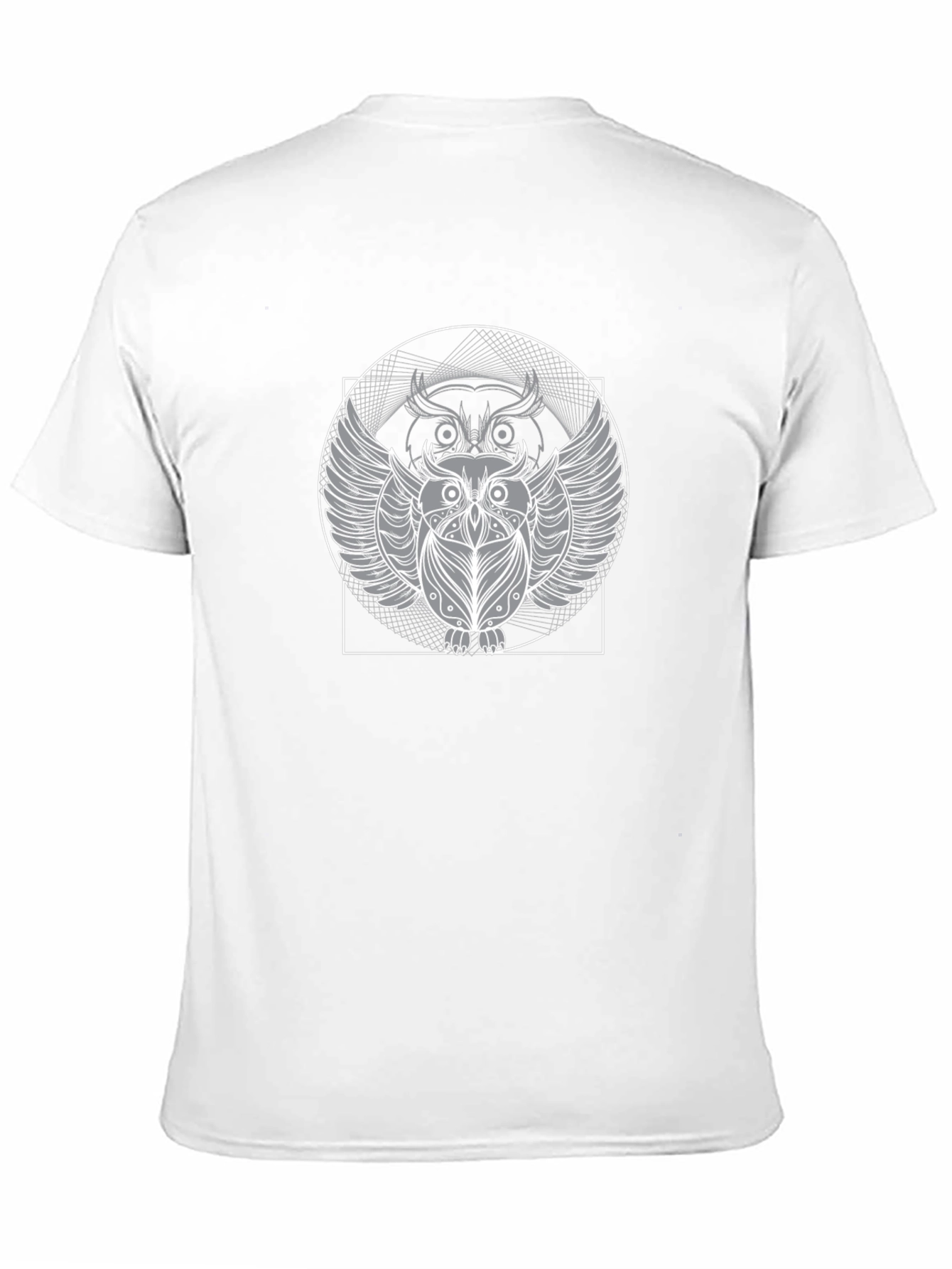 Geometric Owl Graphic Black T-Shirt