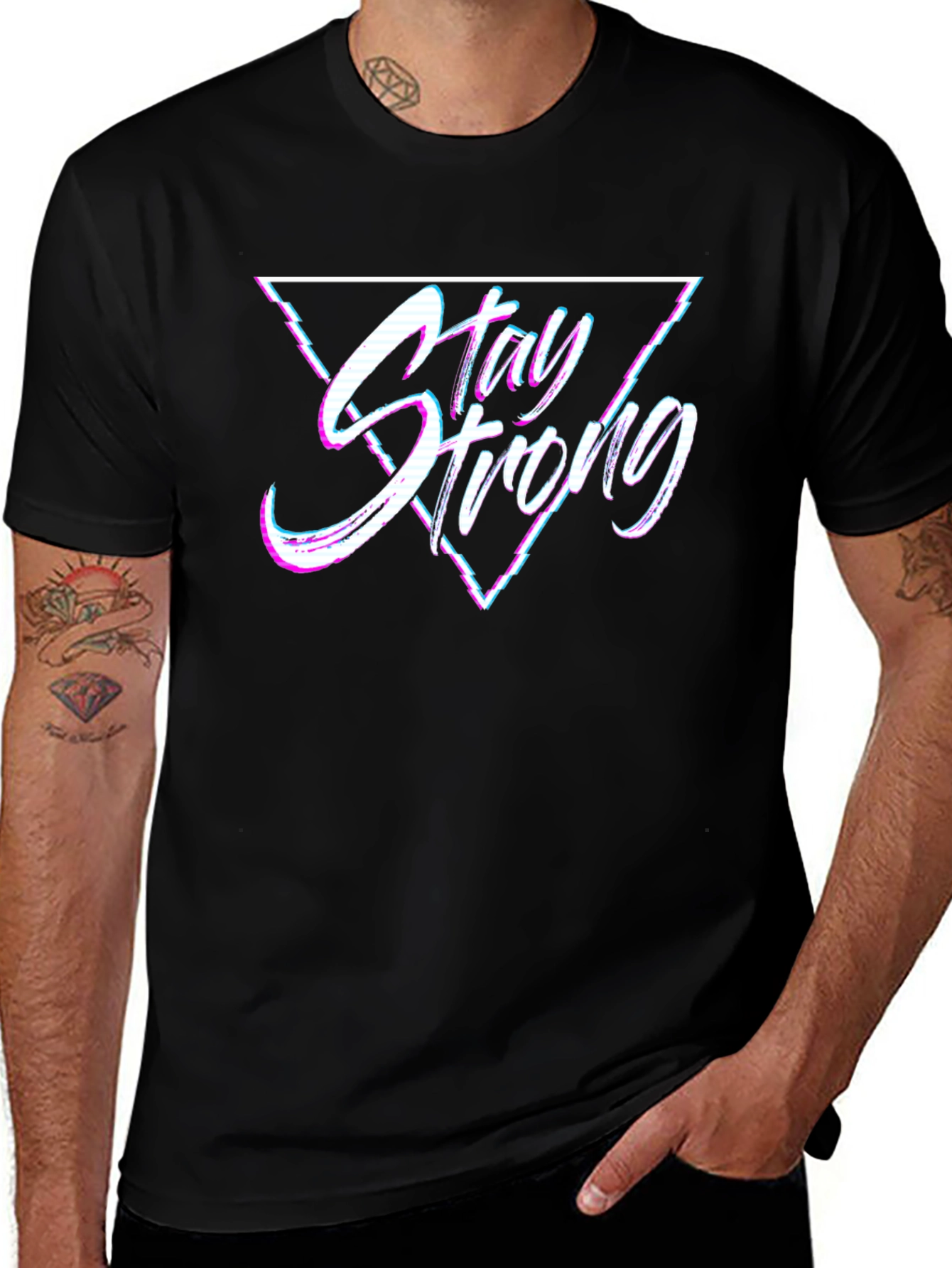 Stay Strong Graphic T-Shirt - Mens Black Tee