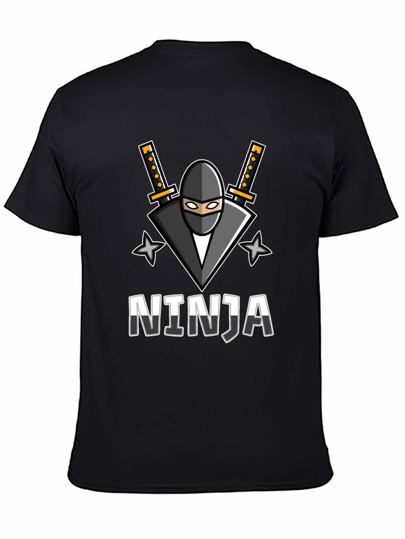 Ninja Graphic T-Shirt - Black Crew Neck Tee