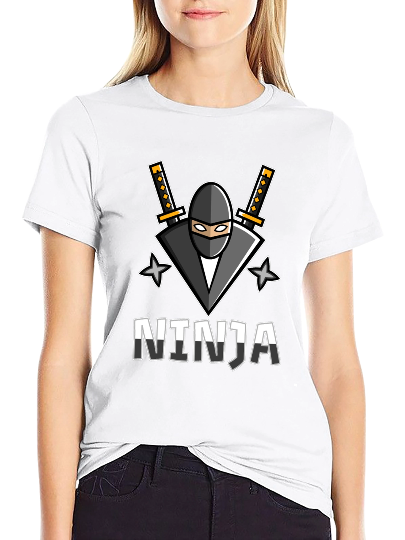 Ninja Graphic T-Shirt - Black Crew Neck Tee